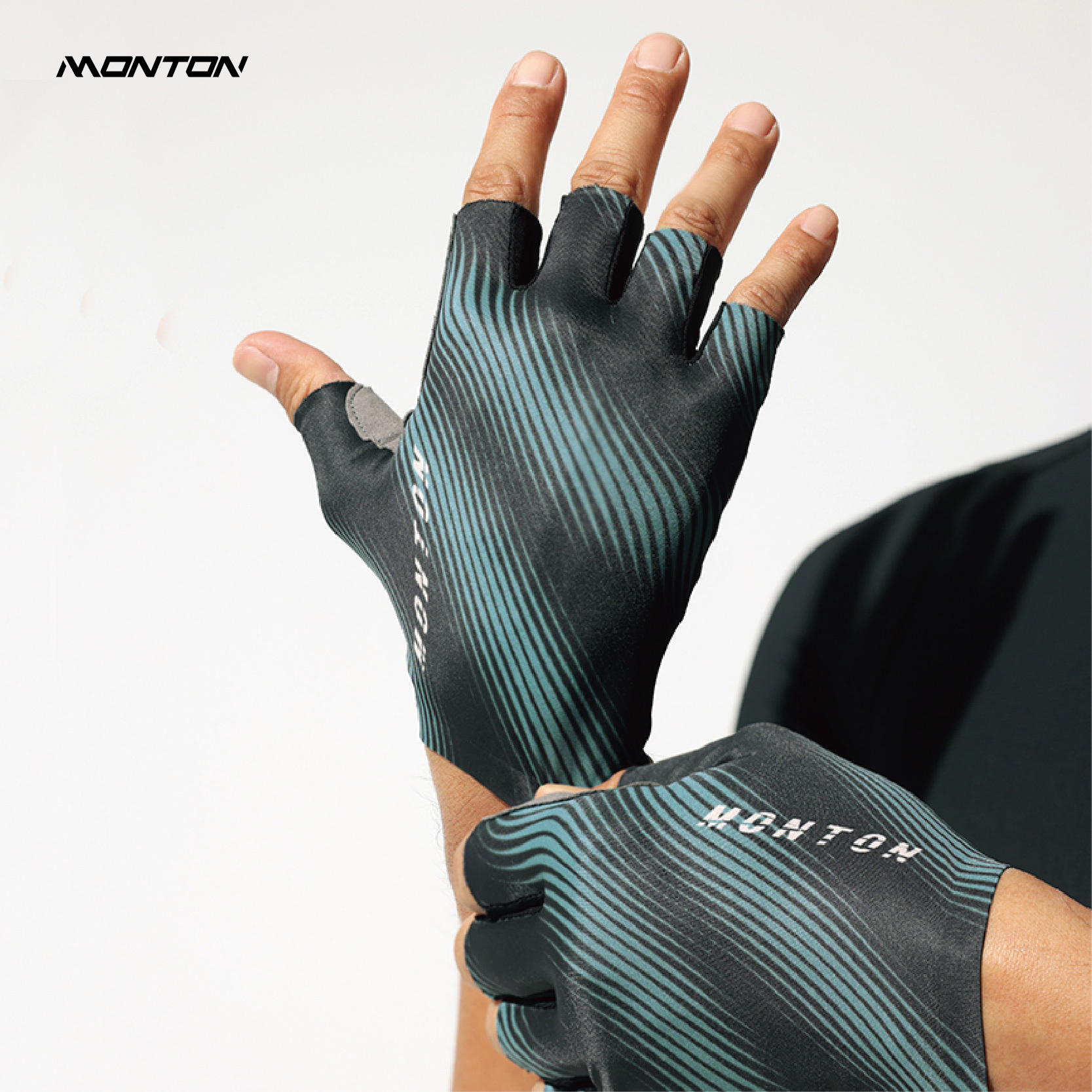 漸影黑綠半指手套