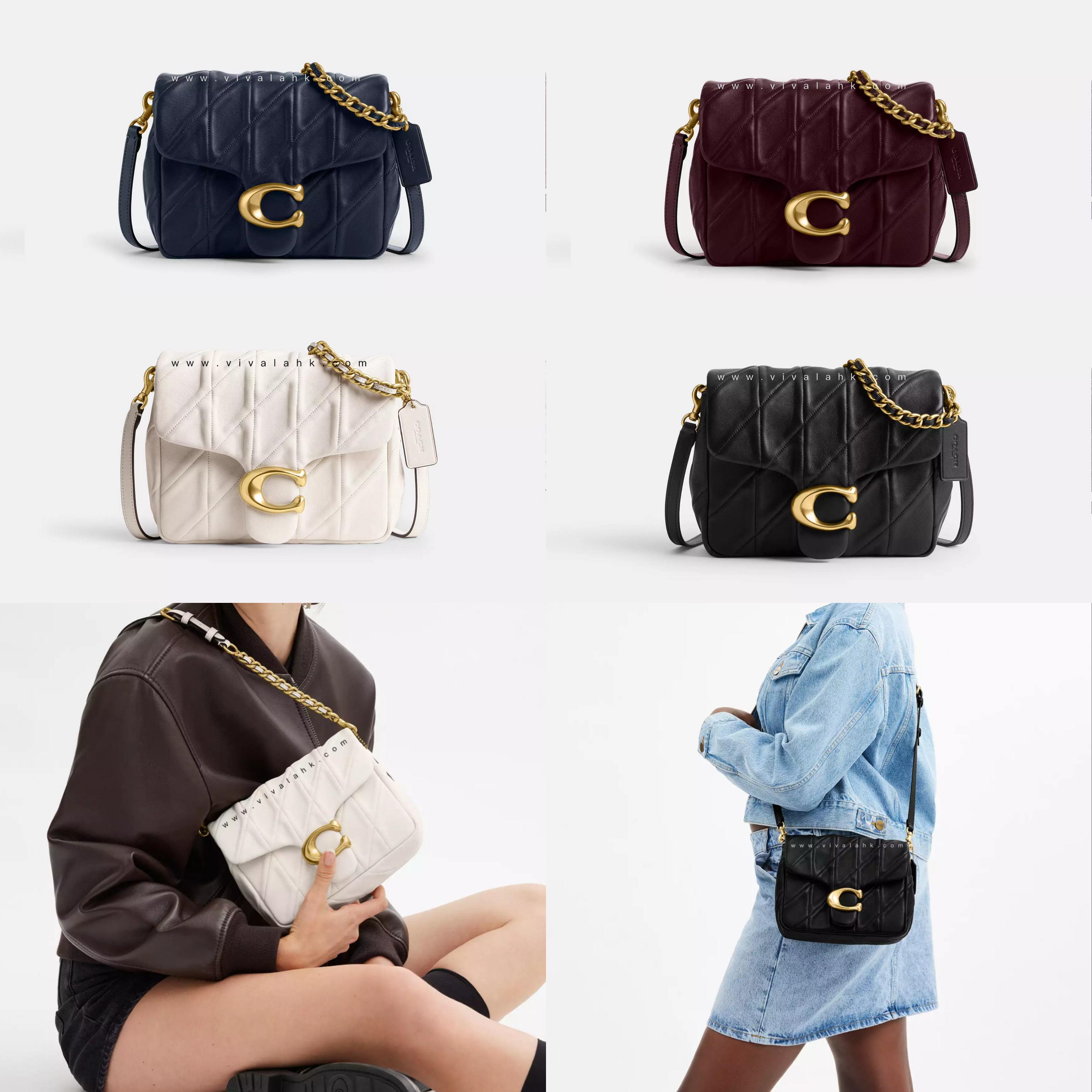 Coach - Times Square Tabby Shoulder Bag (繡線牛皮) (CW629)