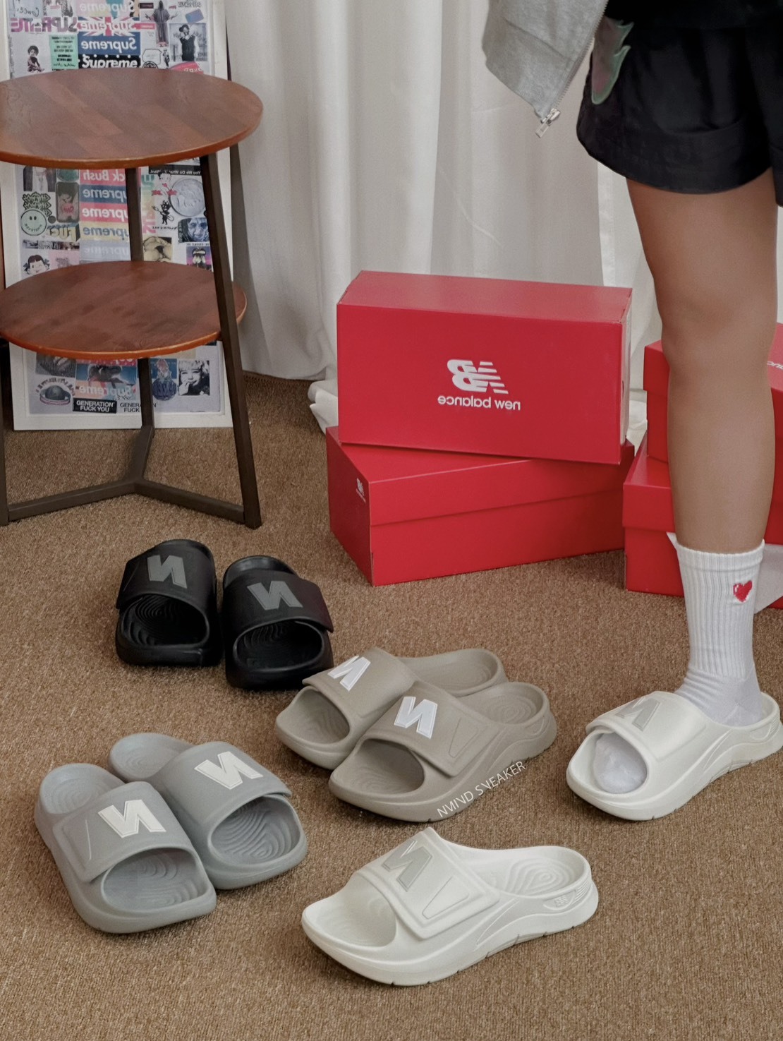NEW BALANCE 防水拖鞋 魔鬼氈 四色 男鞋