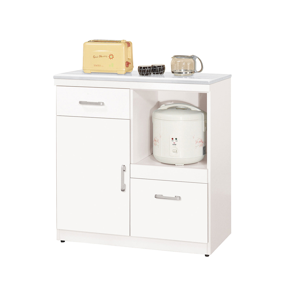 坦菲2.7尺岩板收納餐櫃/碗盤置物櫃/置物矮櫃/拉盤電器櫃(下座)