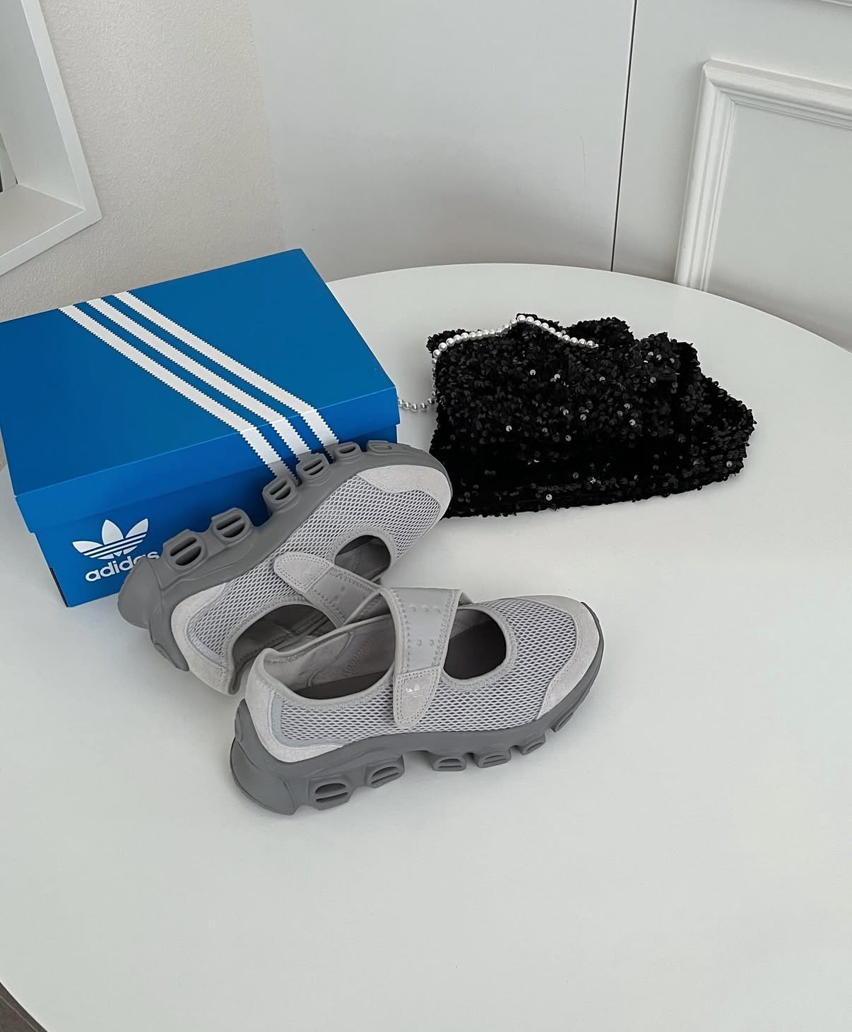 Adidas Adifom Megajane 灰色 米灰 運動涼鞋 瑪莉珍 瑪麗珍 女鞋 JH7556/預購