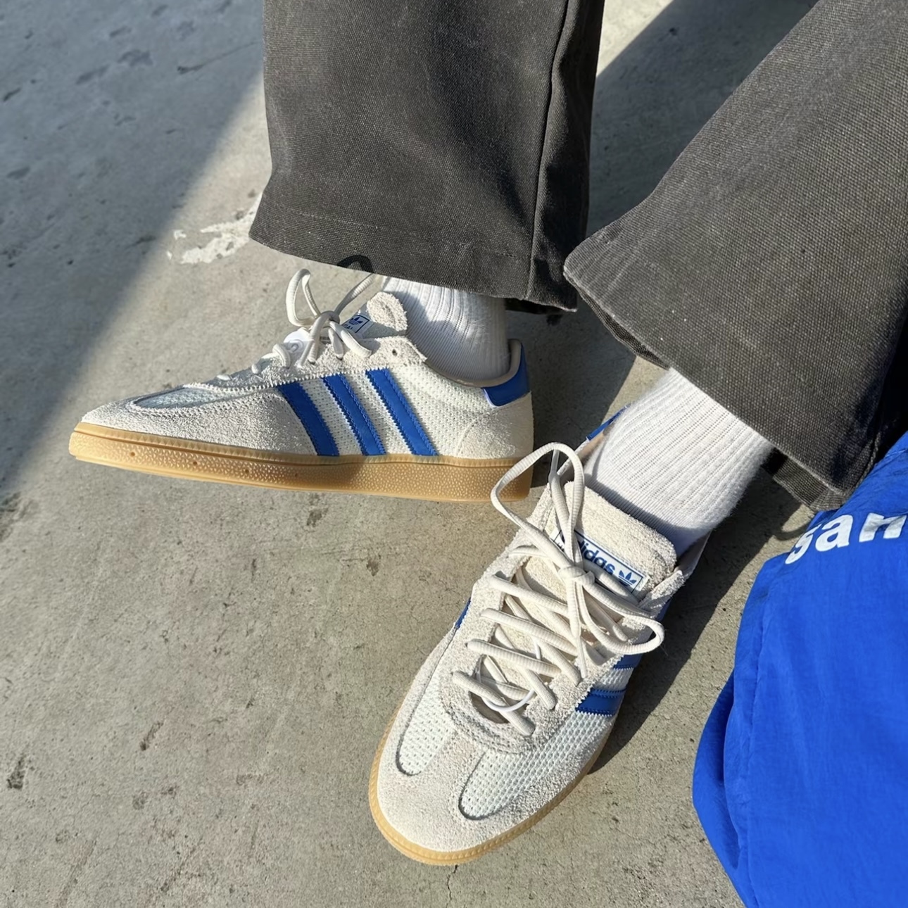 ADIDAS HANDBALL SPEZIAL 編織 米白深藍 休閒鞋 男鞋 JS3865