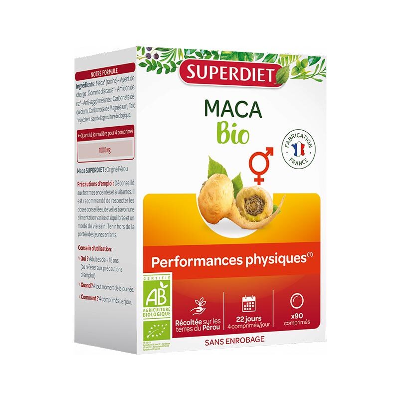 法國 SUPERDIET 秘魯瑪卡90粒【正品】補充能量  對調節身體機能有顯著的效果  有機認證