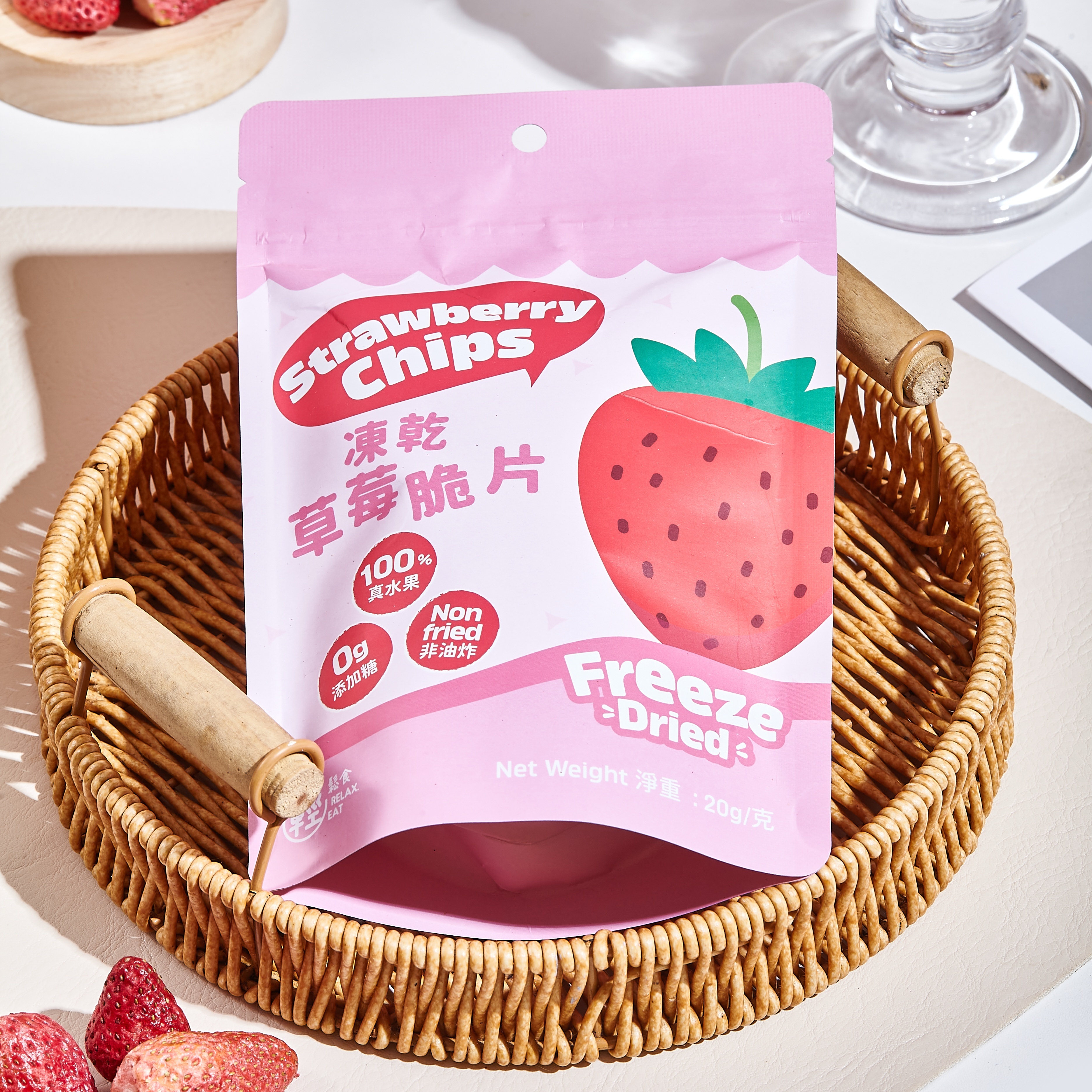 輕鬆食  100%天然凍乾草莓脆片 20g 無添加糖