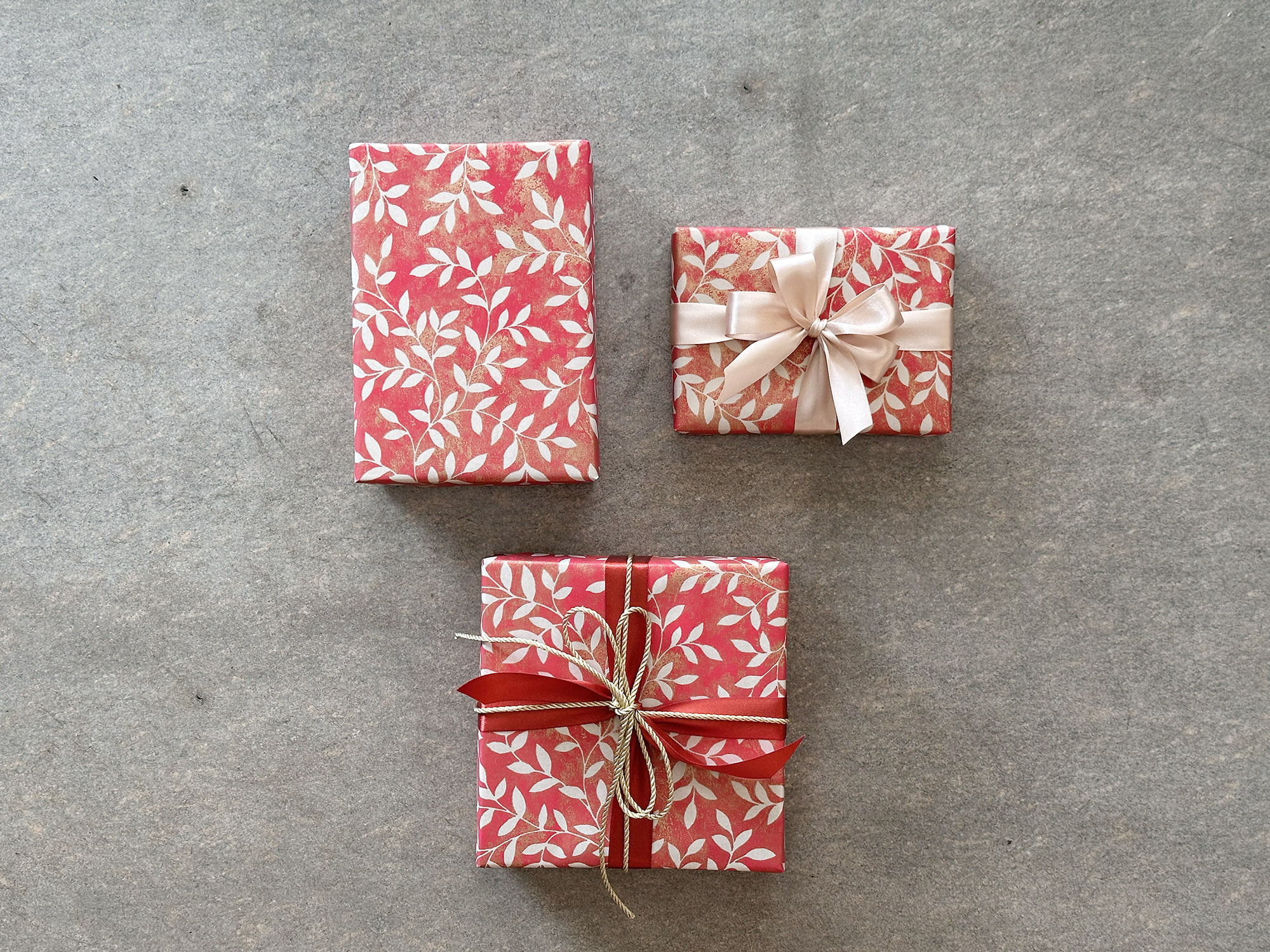 金粉橄欖紅葉/瑞士進口包裝紙 兩款尺寸