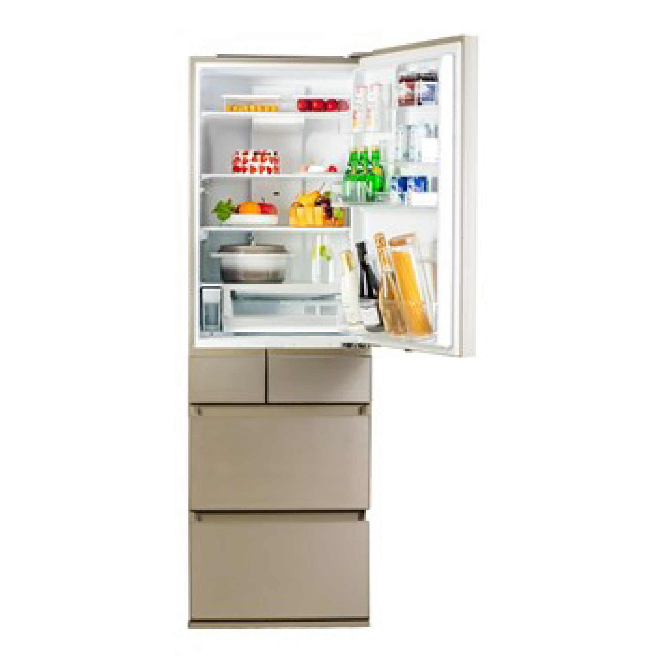 【陳列產品】Panasonic 樂聲牌 NR-E412BG-N3 全嵌式五門 "變頻式" 雪櫃 (香檳金)