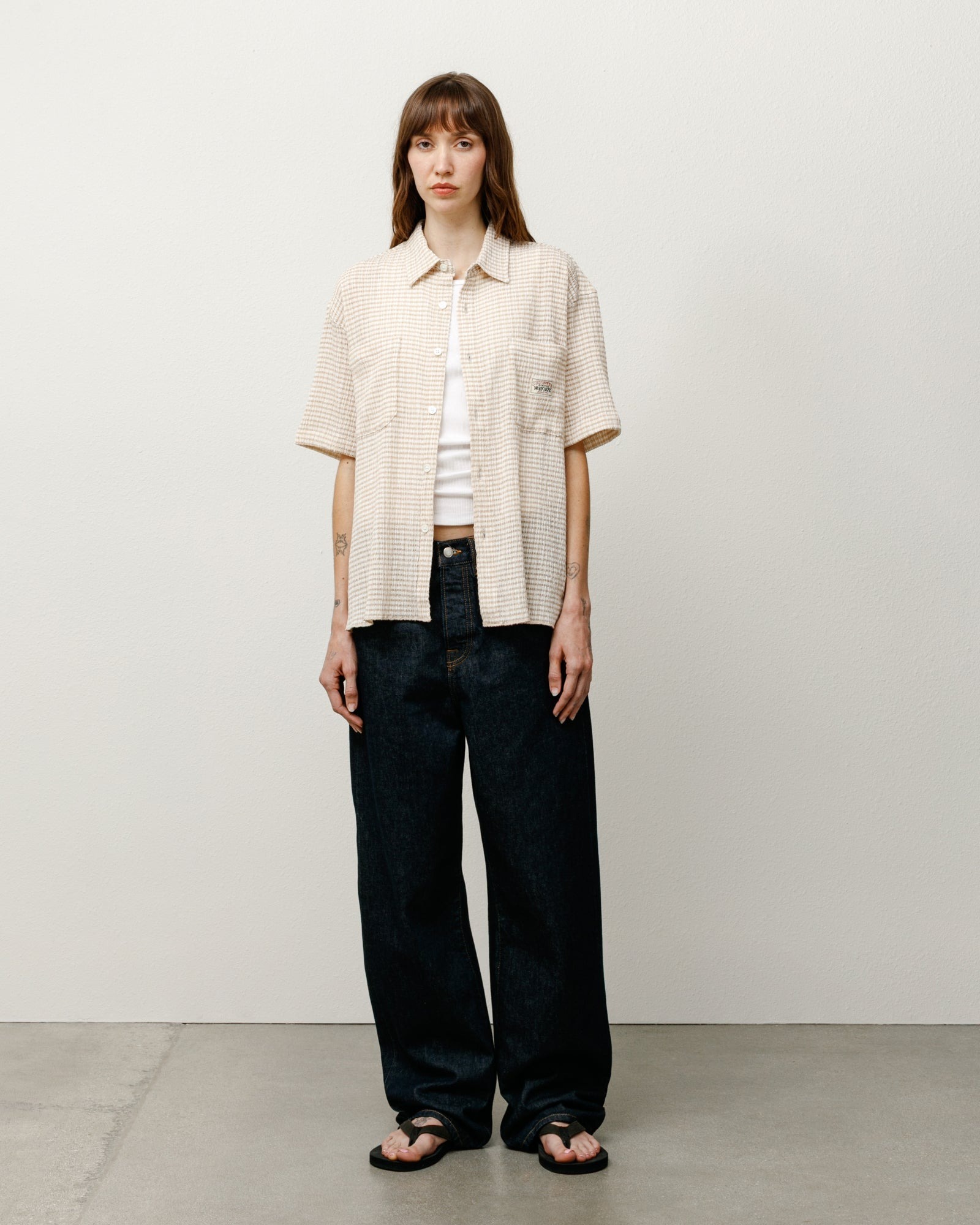 2025SS STUSSY CRINKLED CHECK SS SHIRT 泡泡砂短袖襯衫2色現貨