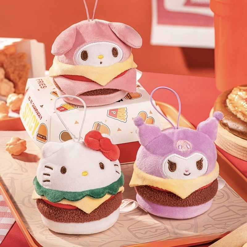 SANRIO 三麗鷗 漢堡 毛絨吊飾 捏捏樂 盲包 單包販售 HELLO KITTY 美樂蒂 大耳狗 酷洛米 帕恰狗
