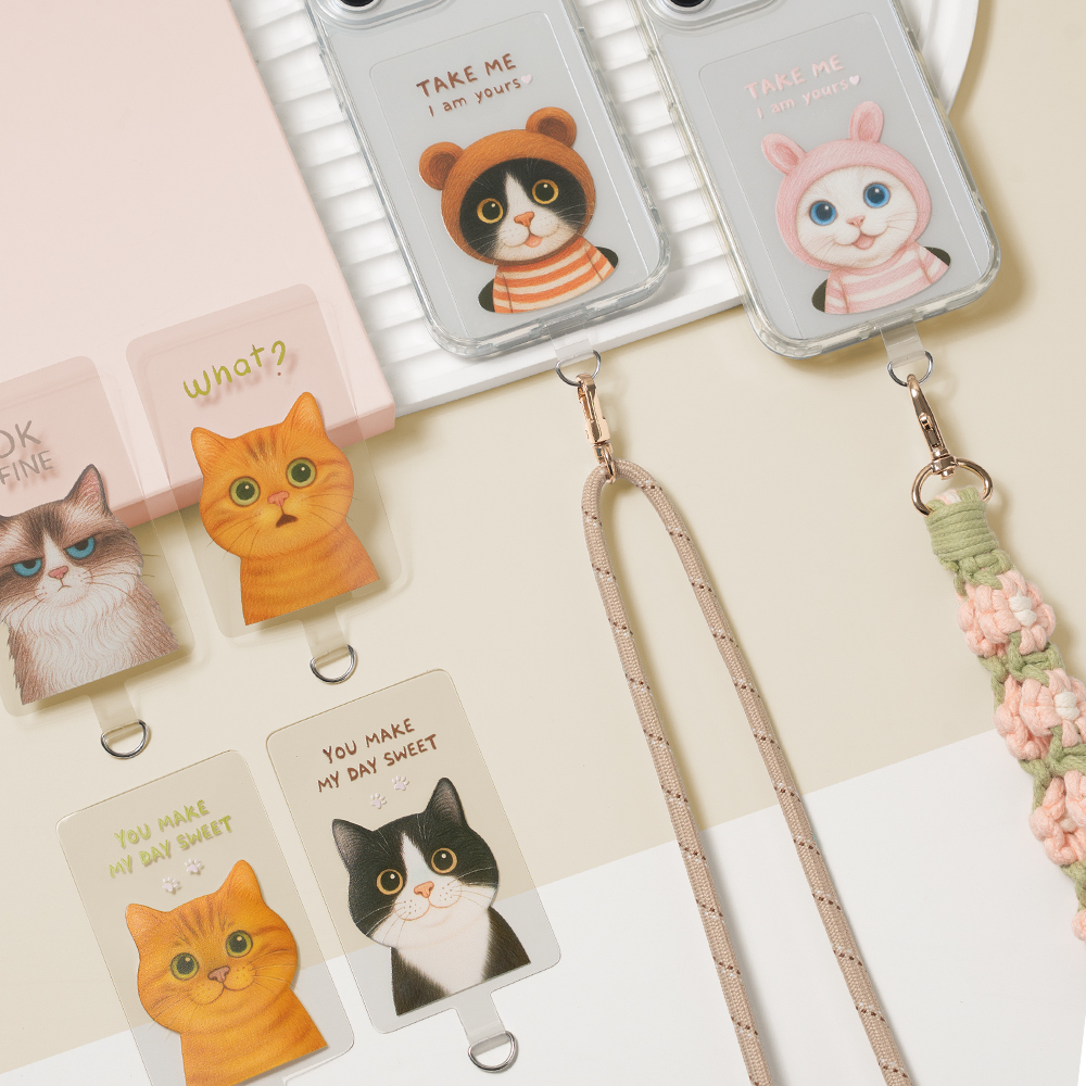 【軟萌家族】果凍大方造型手機掛繩夾片