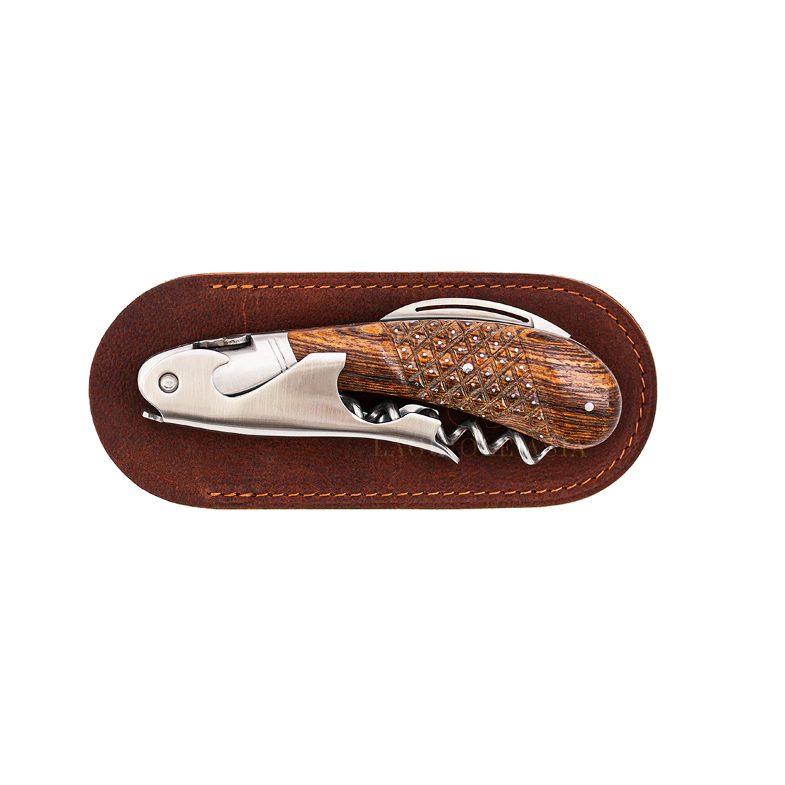 LAGUIOLE MAGNUM ⋆ 菱刻紋點針鑲釘手柄 ⋆ 寶寇蒂木酒刀