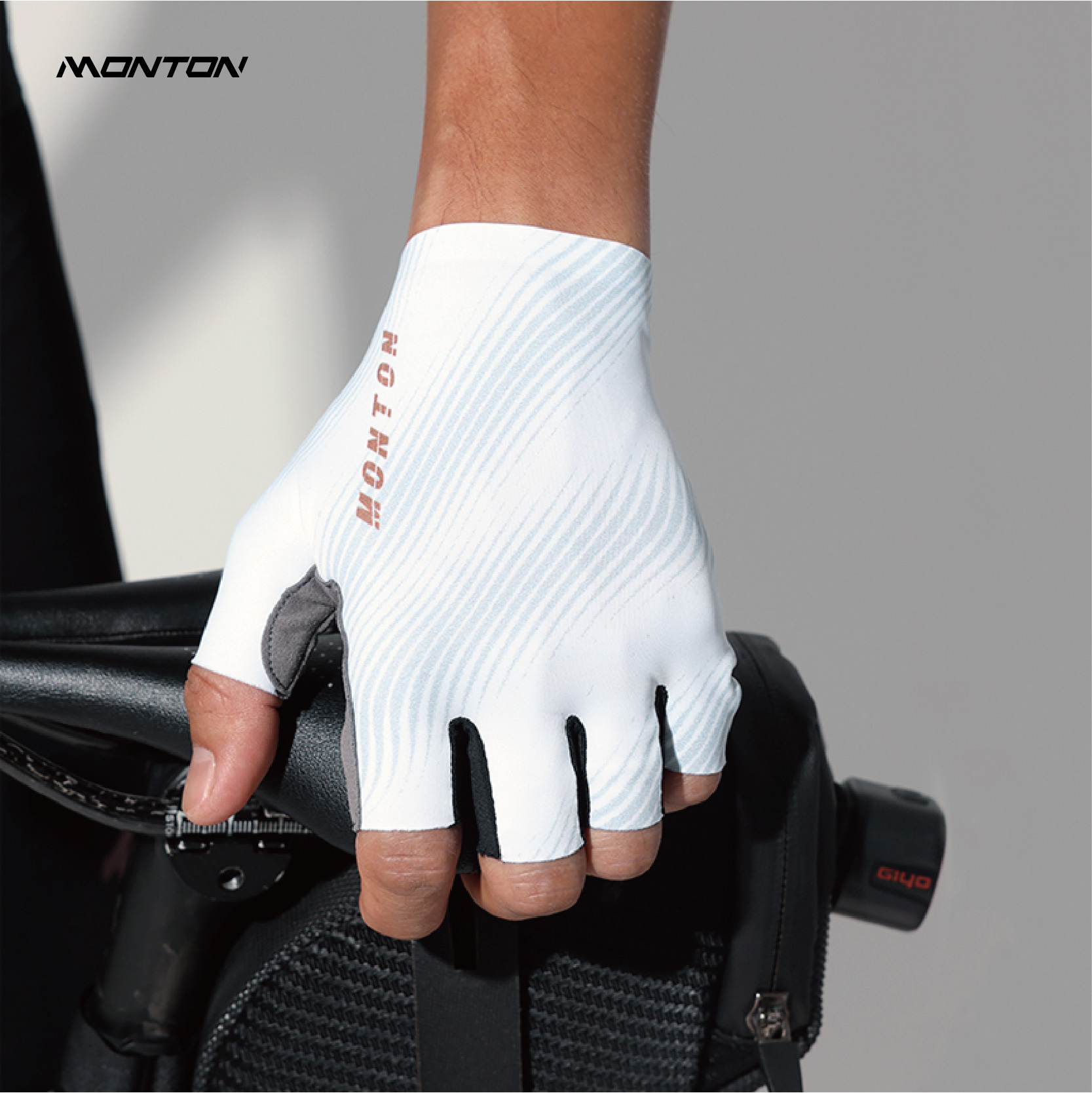 漸影白色半指手套