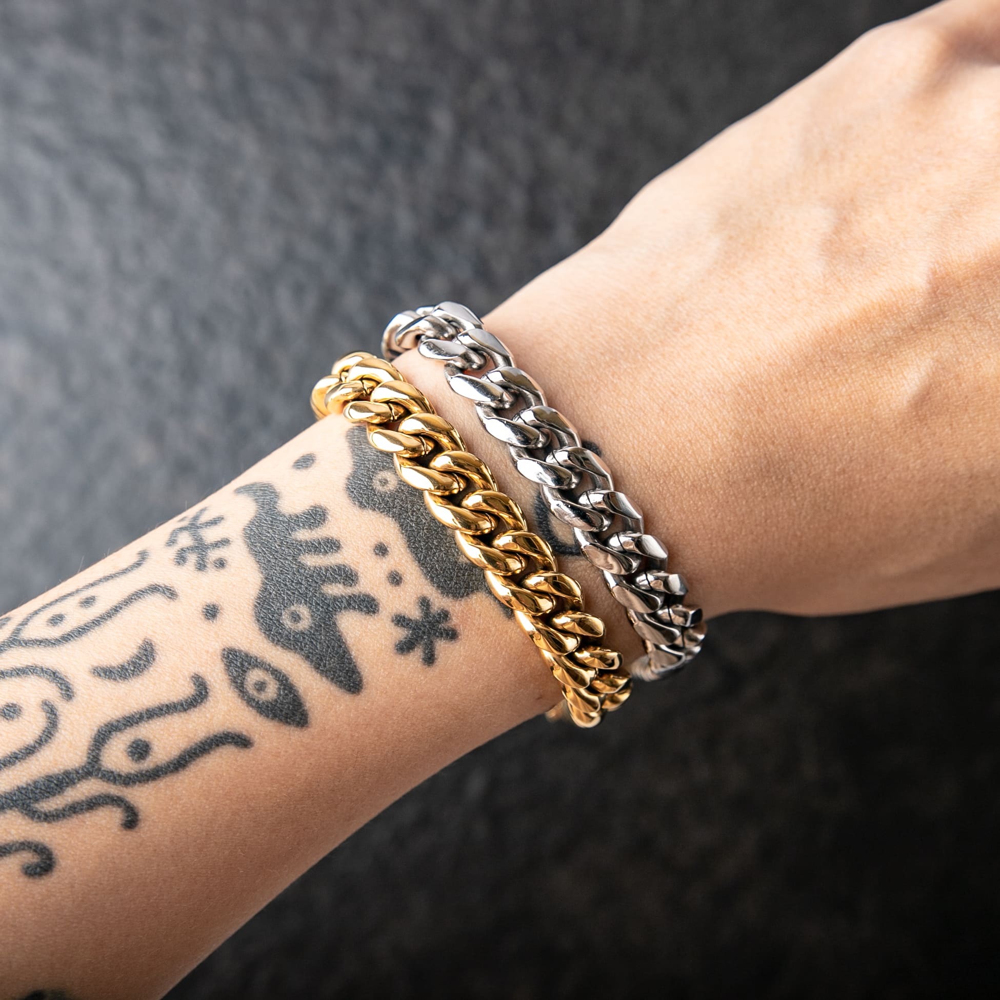 10MM彈簧扣光面古巴手鍊