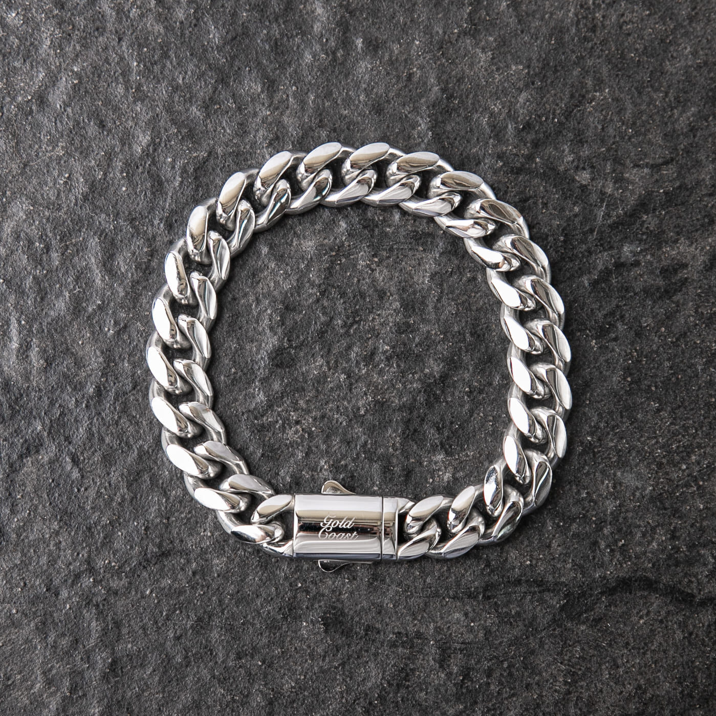 10MM彈簧扣光面古巴手鍊