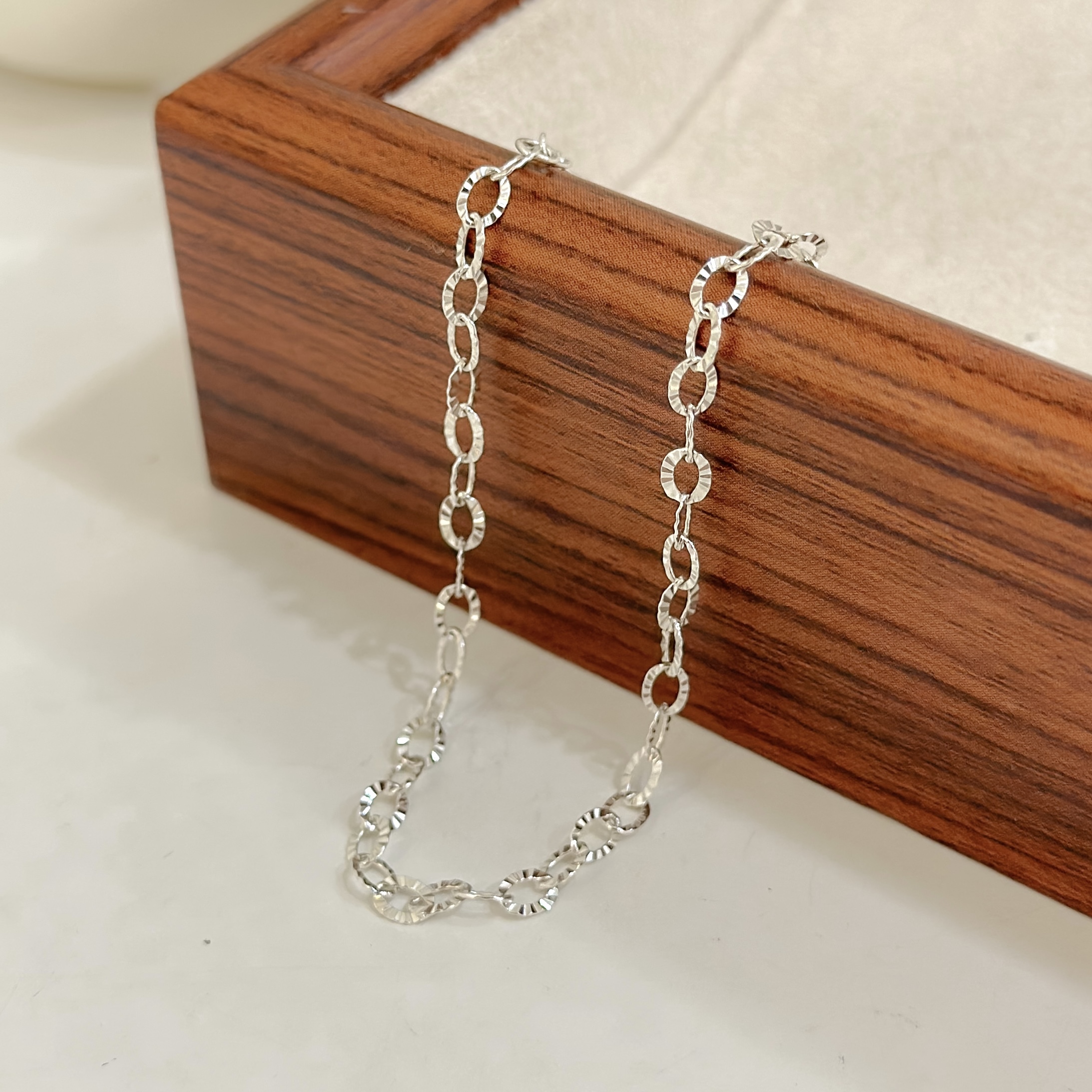 C261星芒切割鏈條純銀手鍊