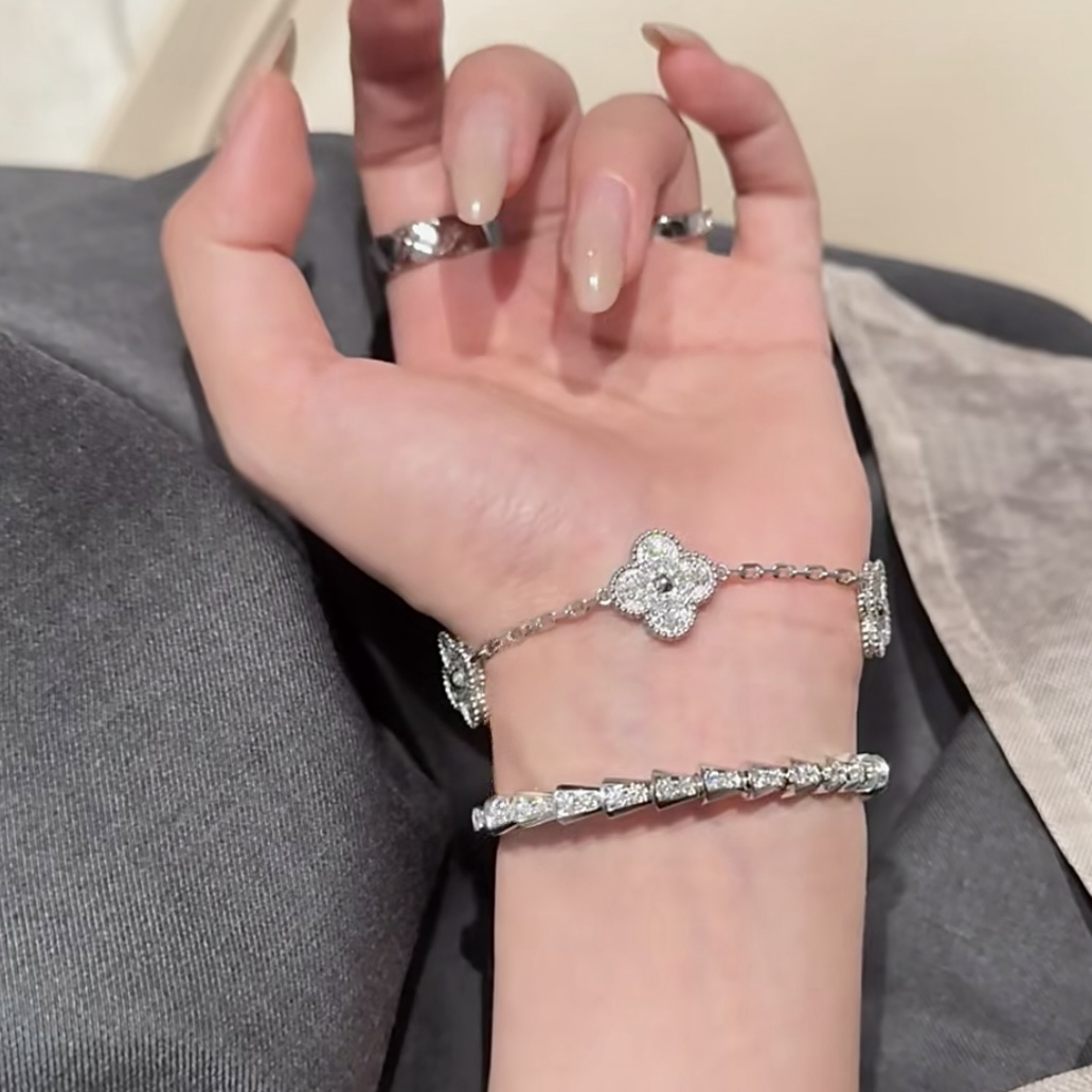 18k”Serpenti經典滿鑽’蛇骨高奢定製手鐲