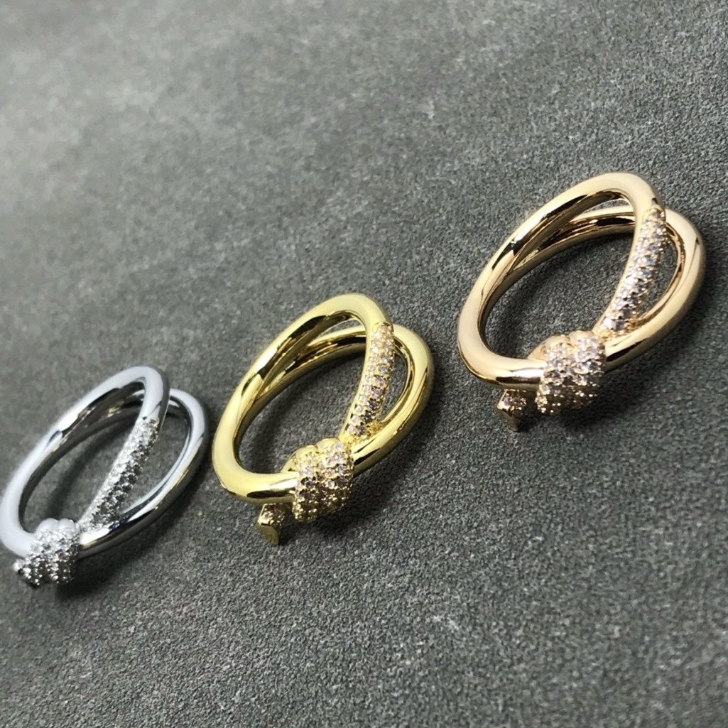 18k Ti”knot雙層半鑽扭結’高奢定製戒