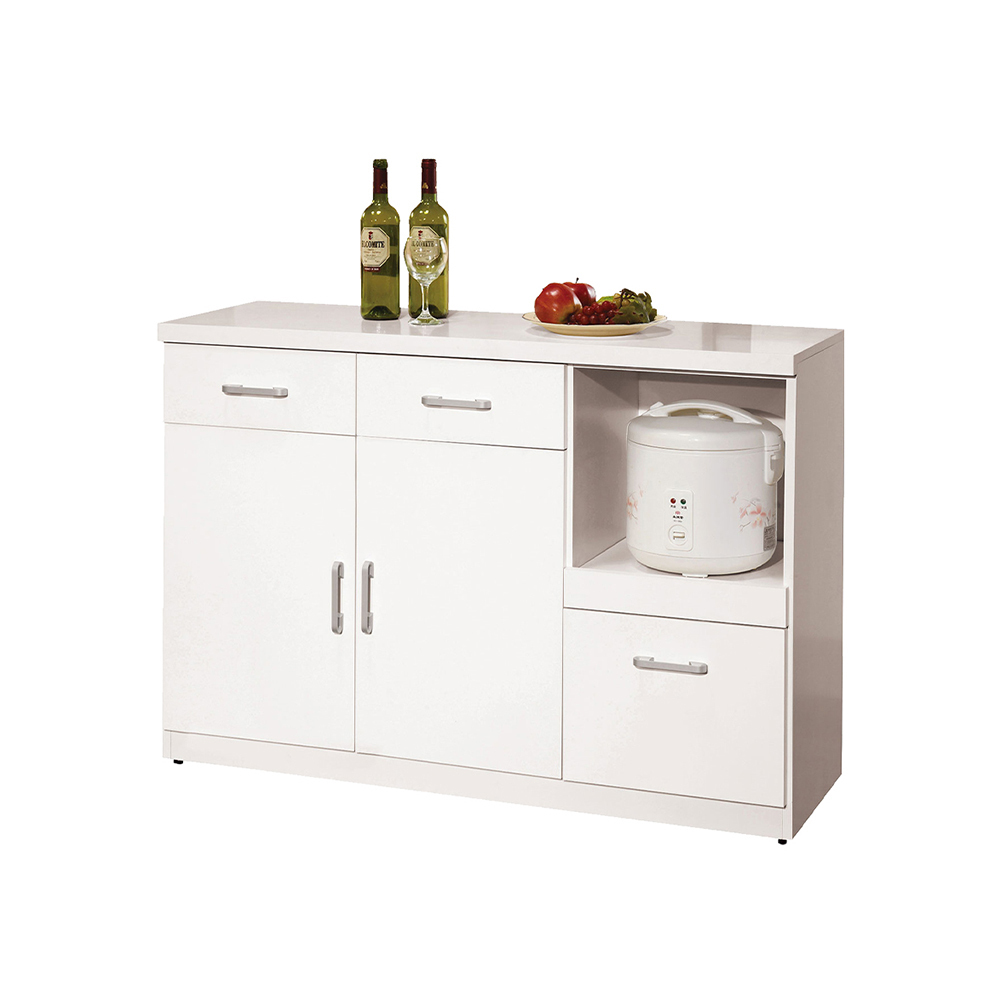 坦菲4尺收納餐櫃/碗盤置物櫃/置物矮櫃/拉盤電器櫃(下座)