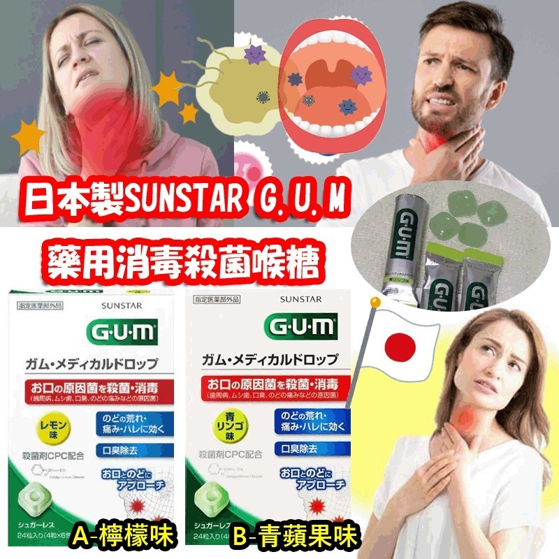日本製 SUNSTAR G.U.M 藥用消毒殺菌喉糖