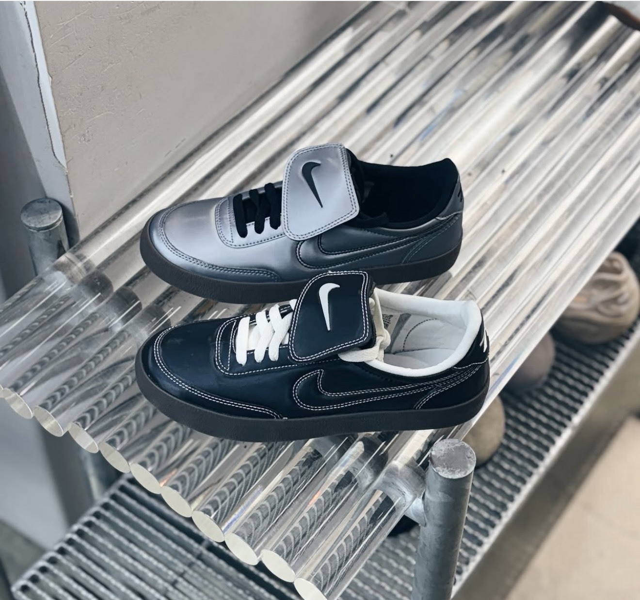 【Luxury】NIKE KILLSHOT 2 PRM 足球鞋 外翻鞋舌 白縫線 皮革 復古 黑  煙灰銀黑 男鞋 IM4842-099 未來感 板鞋 翻蓋 男女可穿  德訓鞋 HQ3489-010