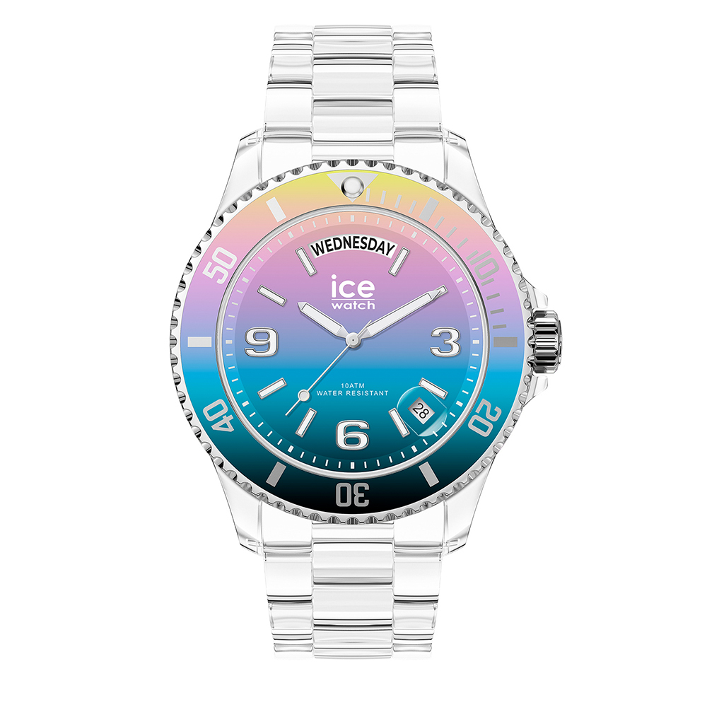 【ICE WATCH】Clear Sunset*清晰日落系列 炫彩奪目 漸層 MIYOYA星辰機芯 三針 透明錶帶 手錶