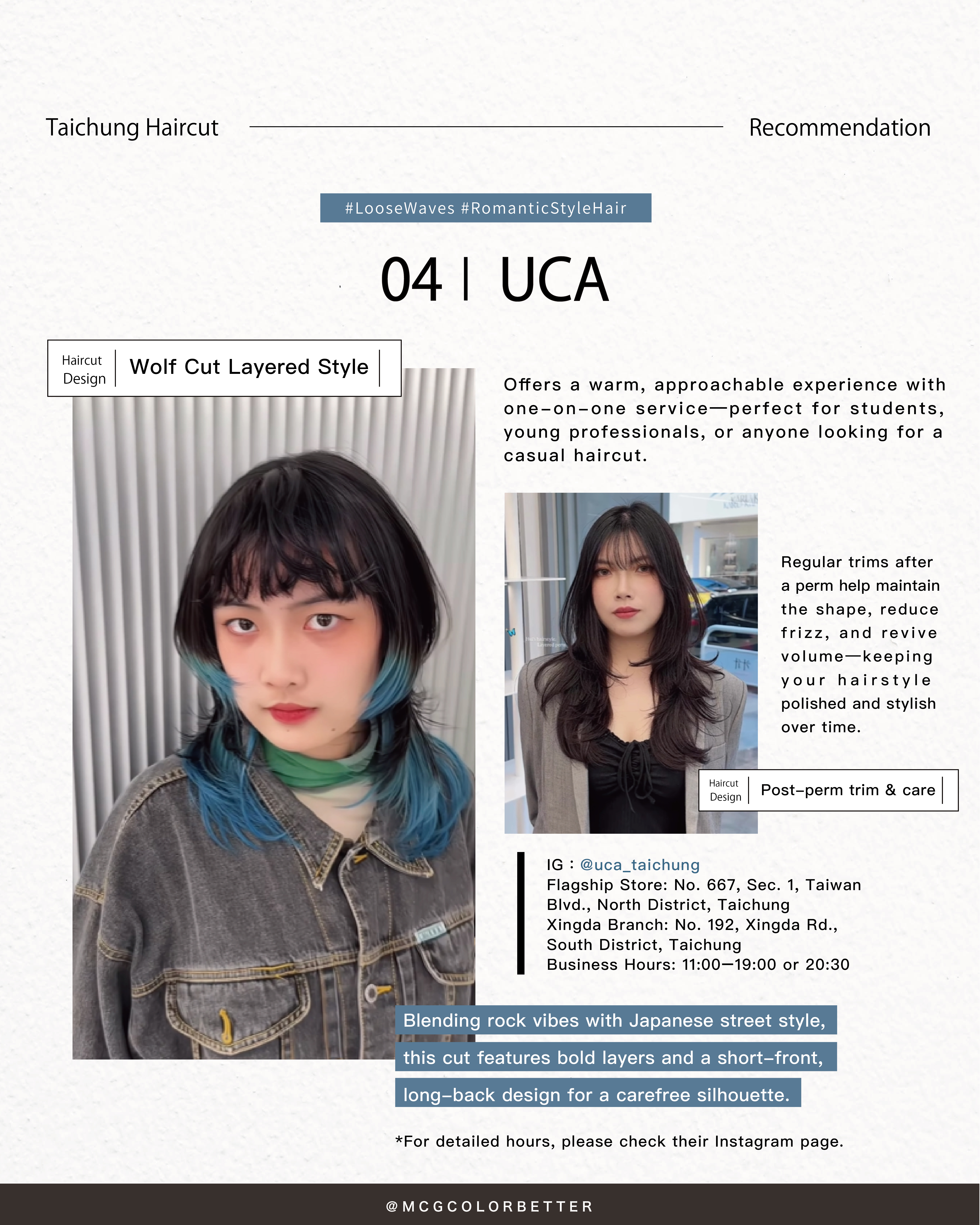 Taichung haircut recommendation 4: UCA