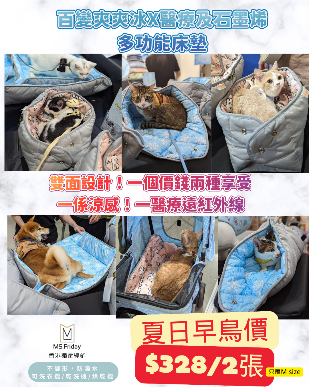 ［夏日早鳥］爽爽冰涼 X 醫療級石墨烯 雙效多功能床墊｜一面保健墊、一面爽涼墊