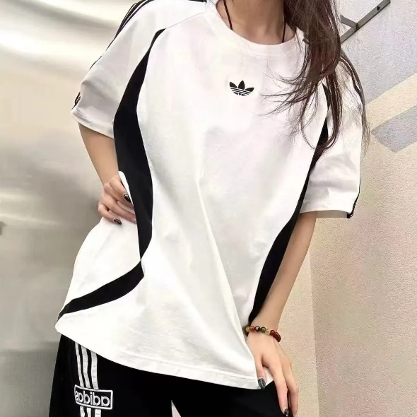 Adidas Originals 三葉草 短袖 賽車風 白色 寬鬆 男女可穿 [KB8966]