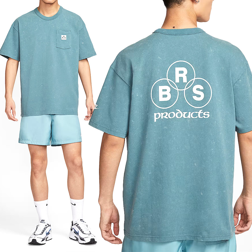 Nike AS M NSW SS PCK Tee GCEL 男款 藍色 寬鬆 運動 休閒 短袖 IF0621-094