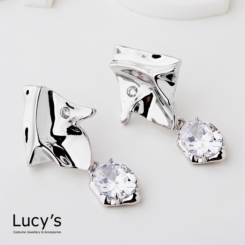 皺褶光映 耳環 (123969)