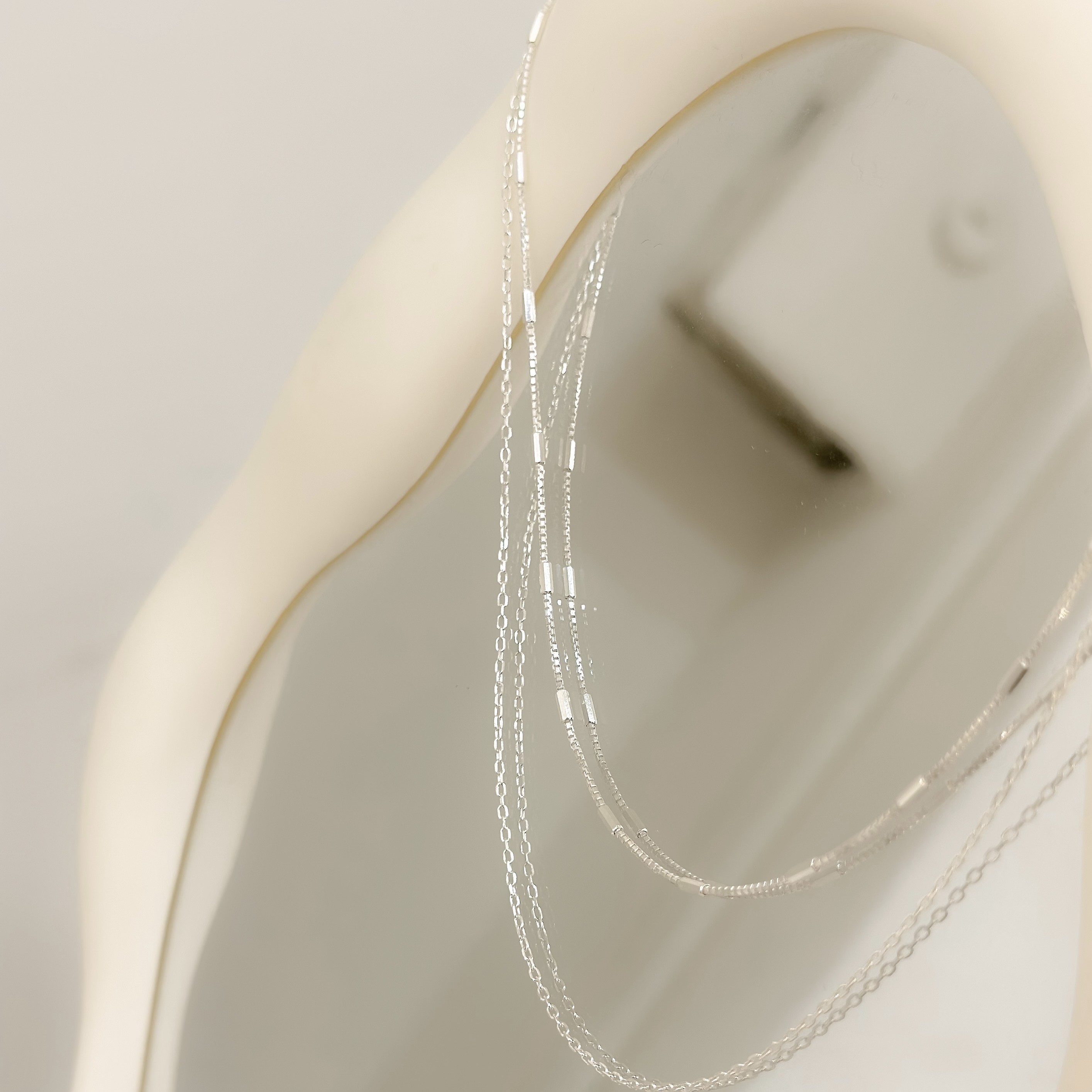 C210銀管雙層純銀鎖骨鏈