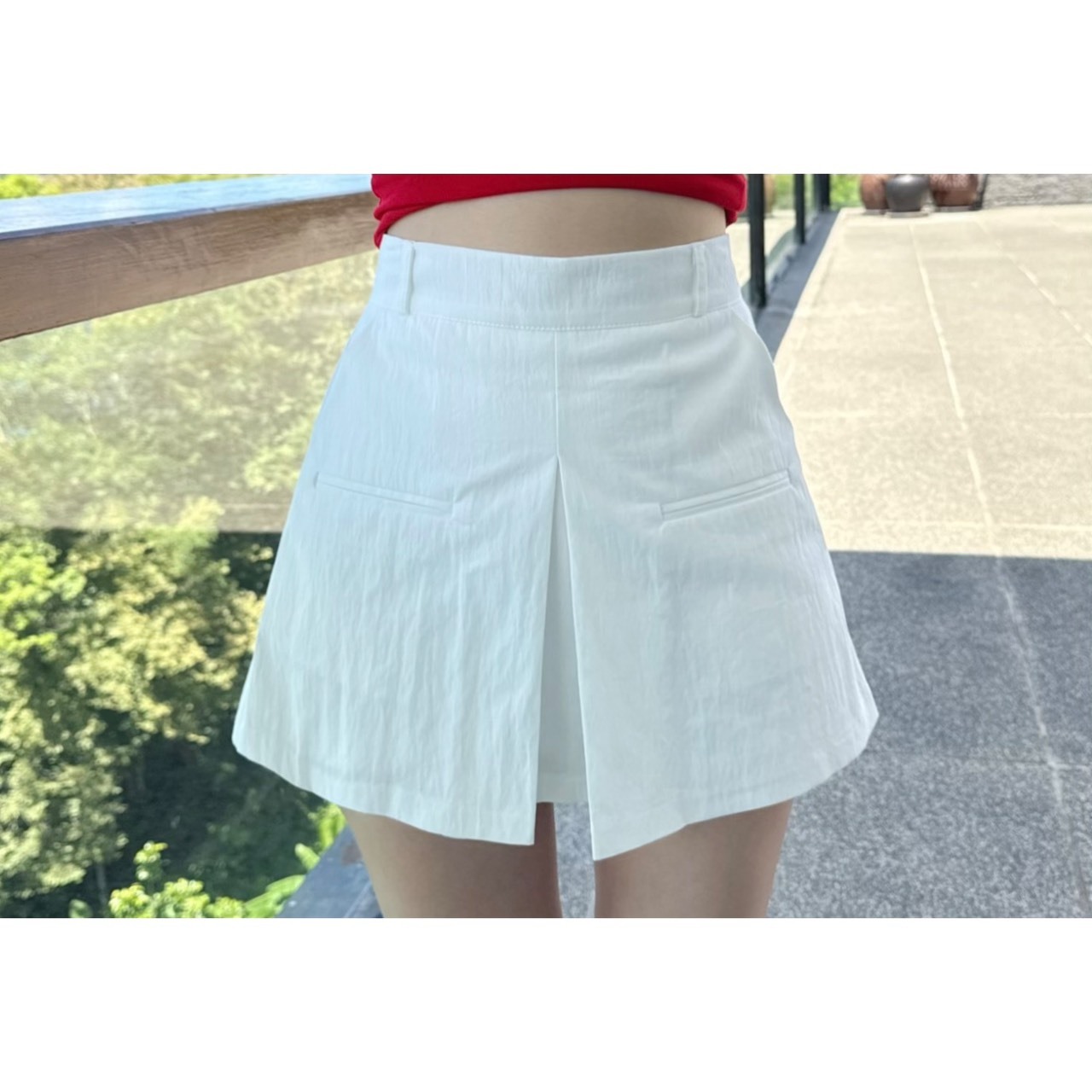 ［預購］🔥07.03春夏新品］🇰🇷正韓高腰後鬆緊腰棉麻挺版短裙（有安全褲/三色）