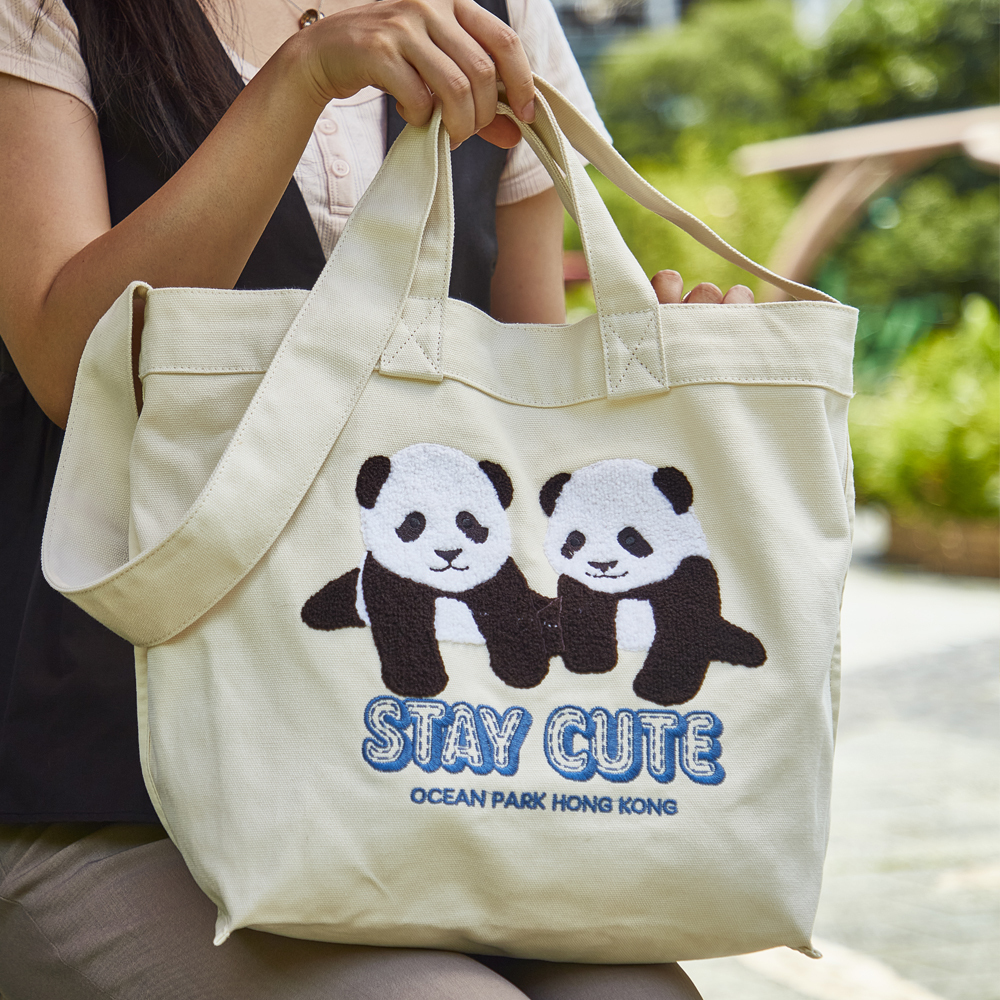 Elder Sister “Jia Jia” & Little Brother “De De” Stay Cute Embroidery Tote Bag