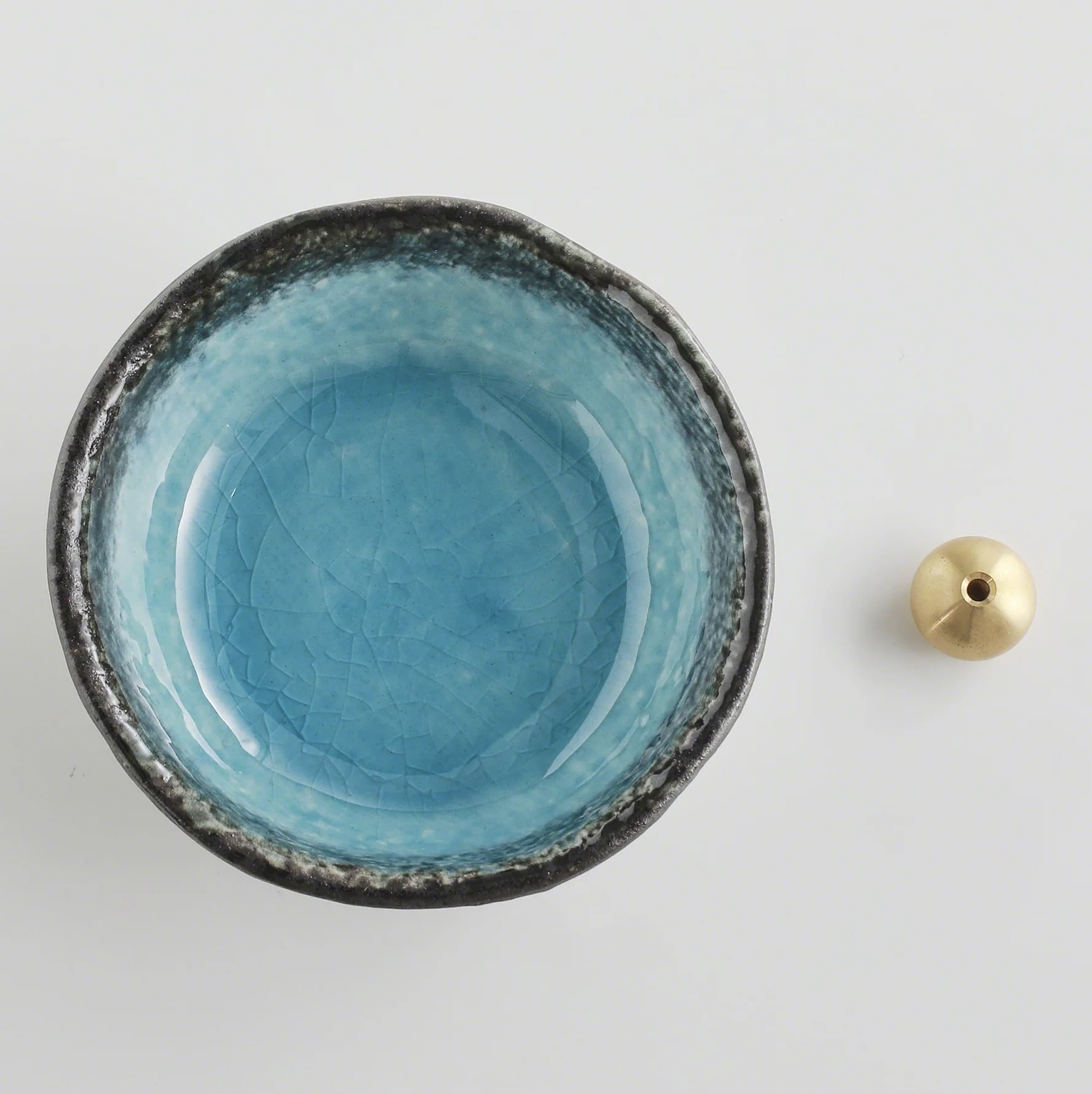 Asayu朝夕 迷你陶瓷線香座（海洋藍/珍珠白）