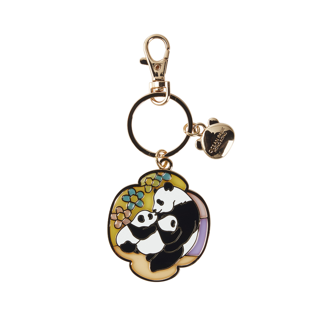 Ying Ying and Panda Cubs Metal Keychain