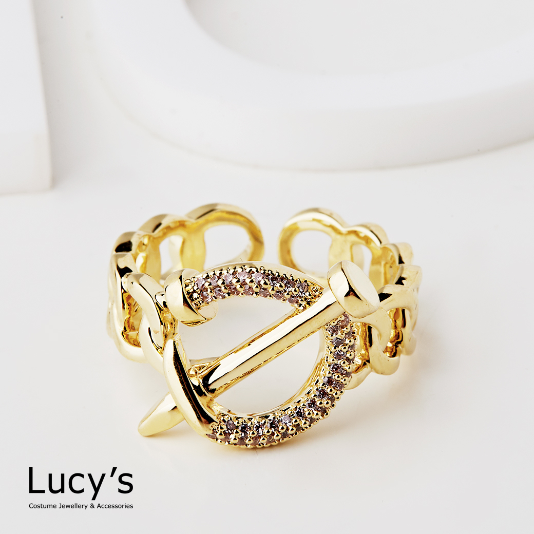 一字扣鎖鍊 開口戒 (122247)