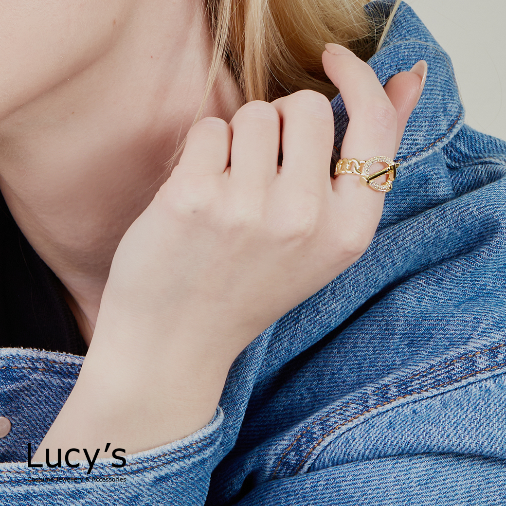 一字扣鎖鍊 開口戒 (122247)