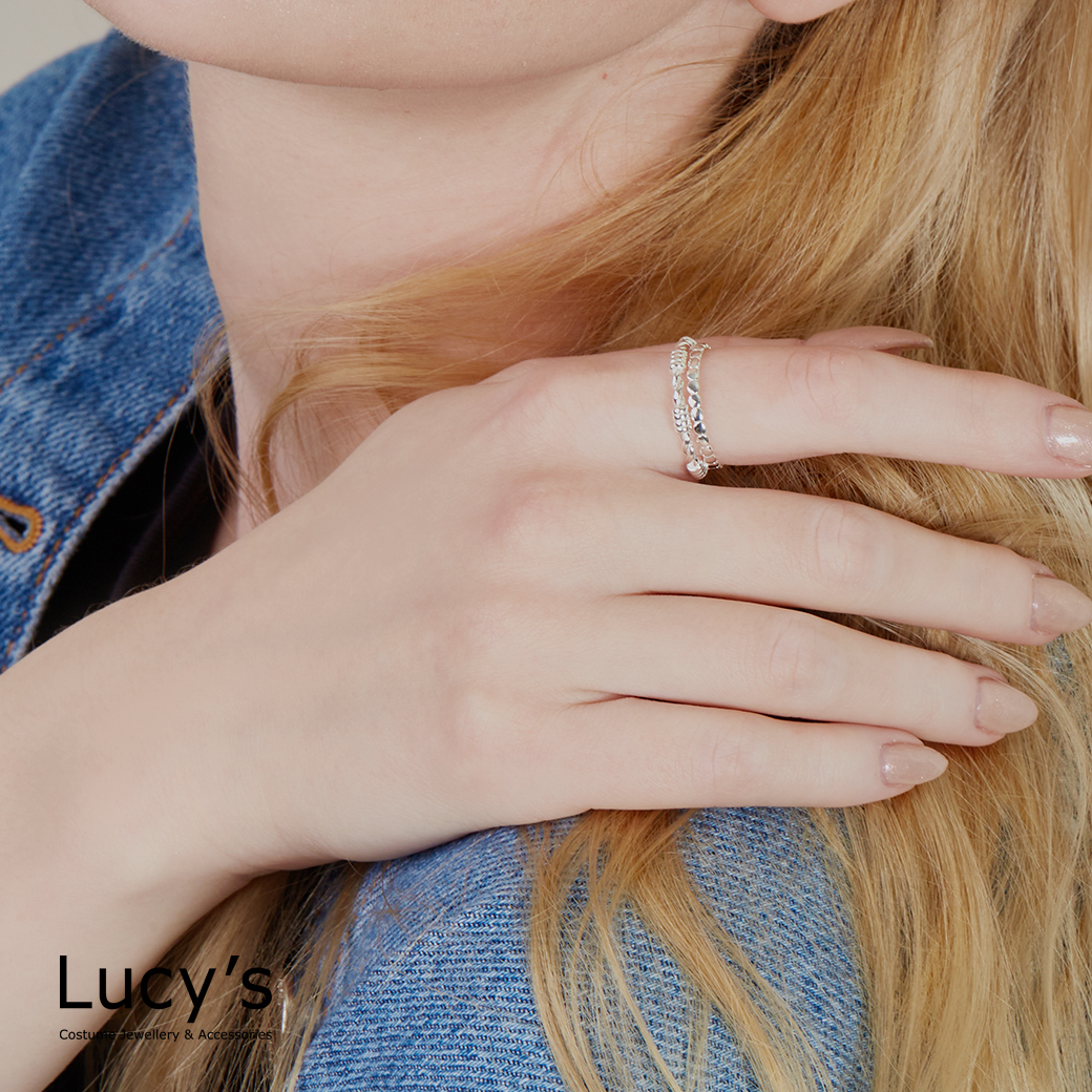 925純銀 扭轉原點 開口戒 (123300)