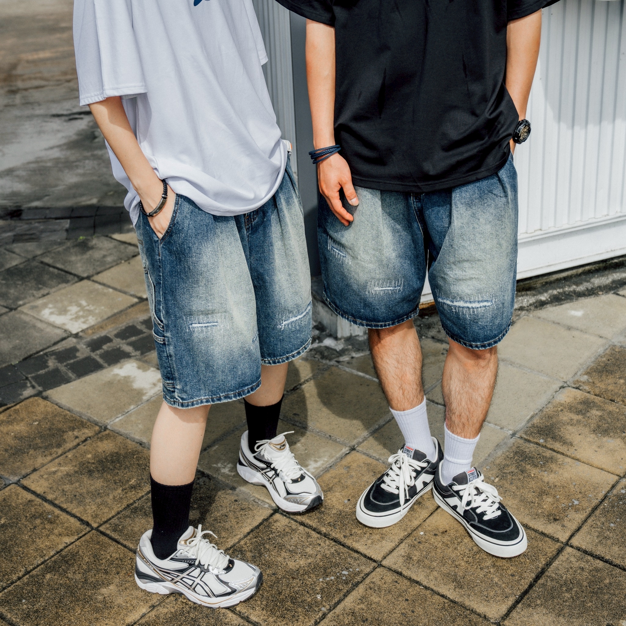 SBG 寬鬆補釘畫家牛仔短褲 SB808