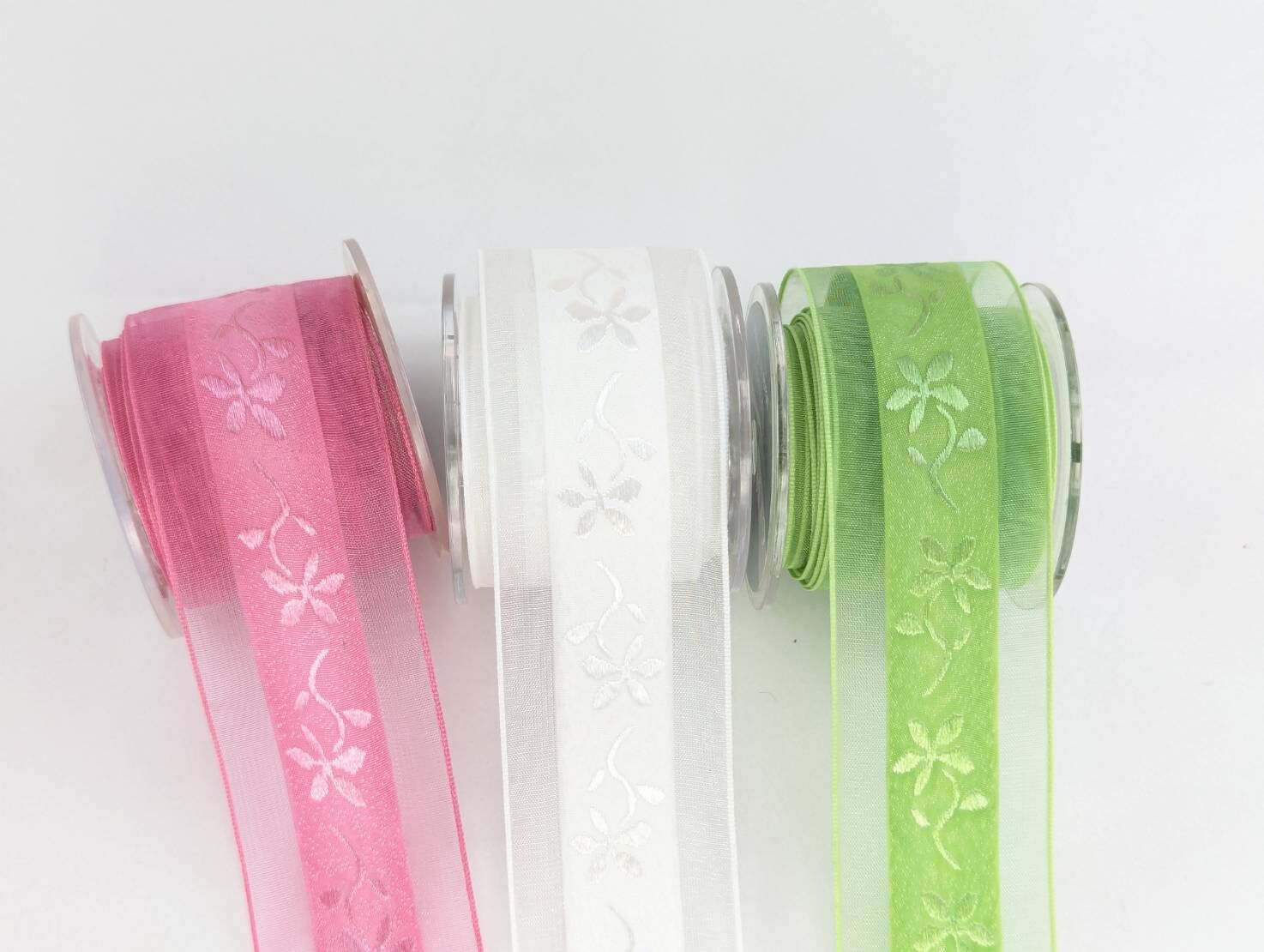 五瓣繡花網紗提花/38mm