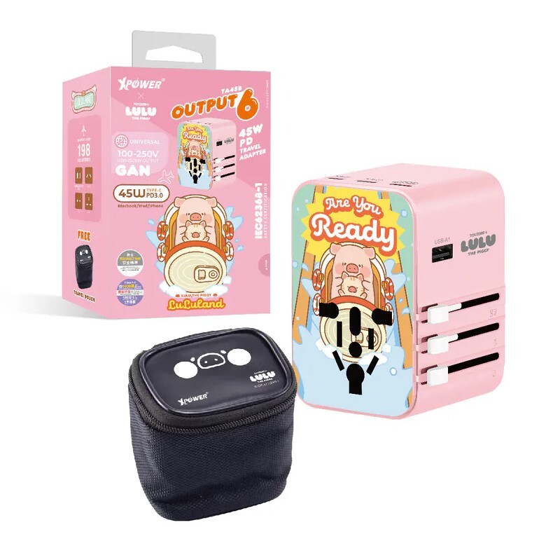 XPower x 罐頭豬LuLu🐷TA45B 45W 6輸出 PD3.0/PPS旅行充電器