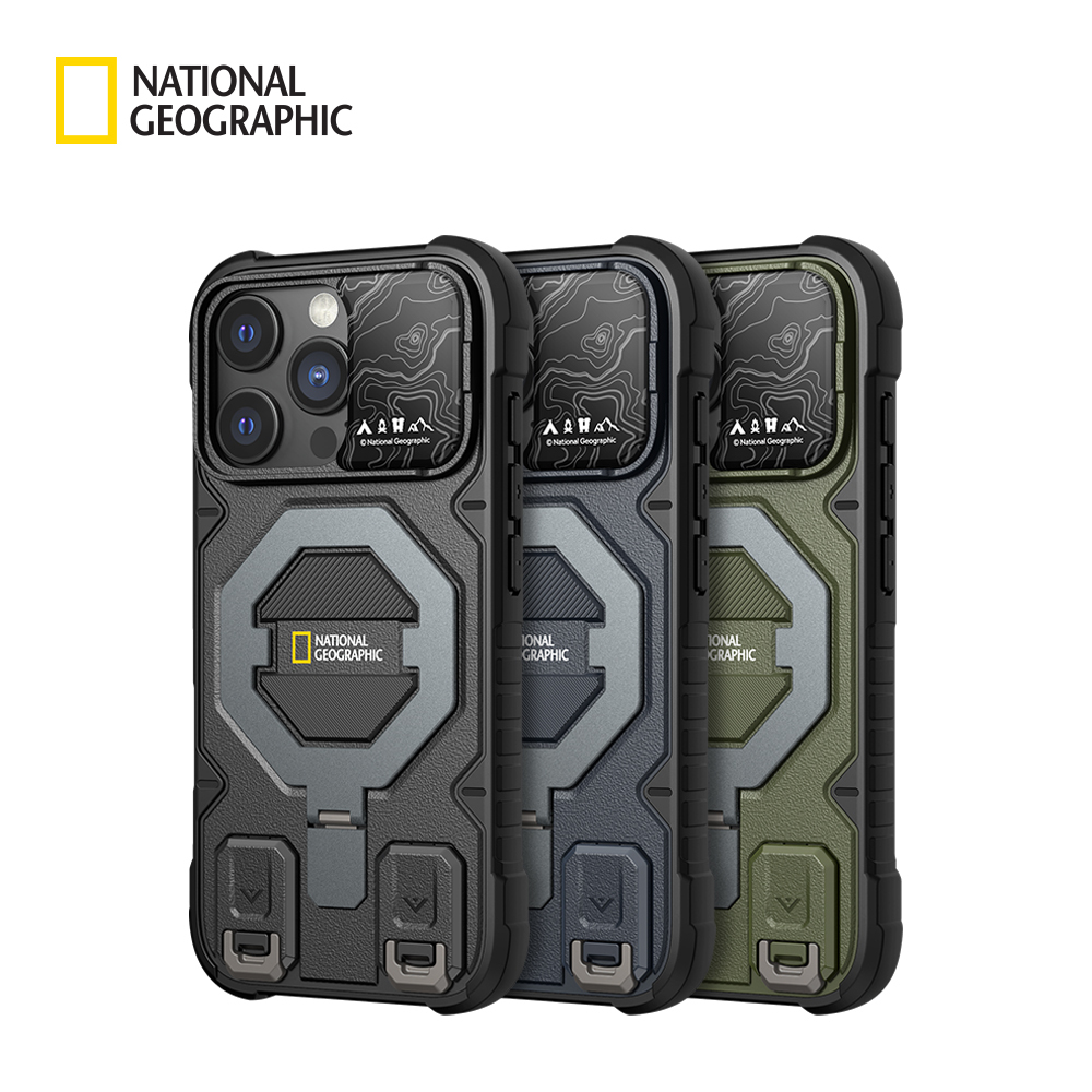 【OWN】 NATIONAL GEOGRAPHIC MOBILE 國家地理 手機殼 IPhone 16 magsafe 掛繩 四角保護 黑 深藍 綠色