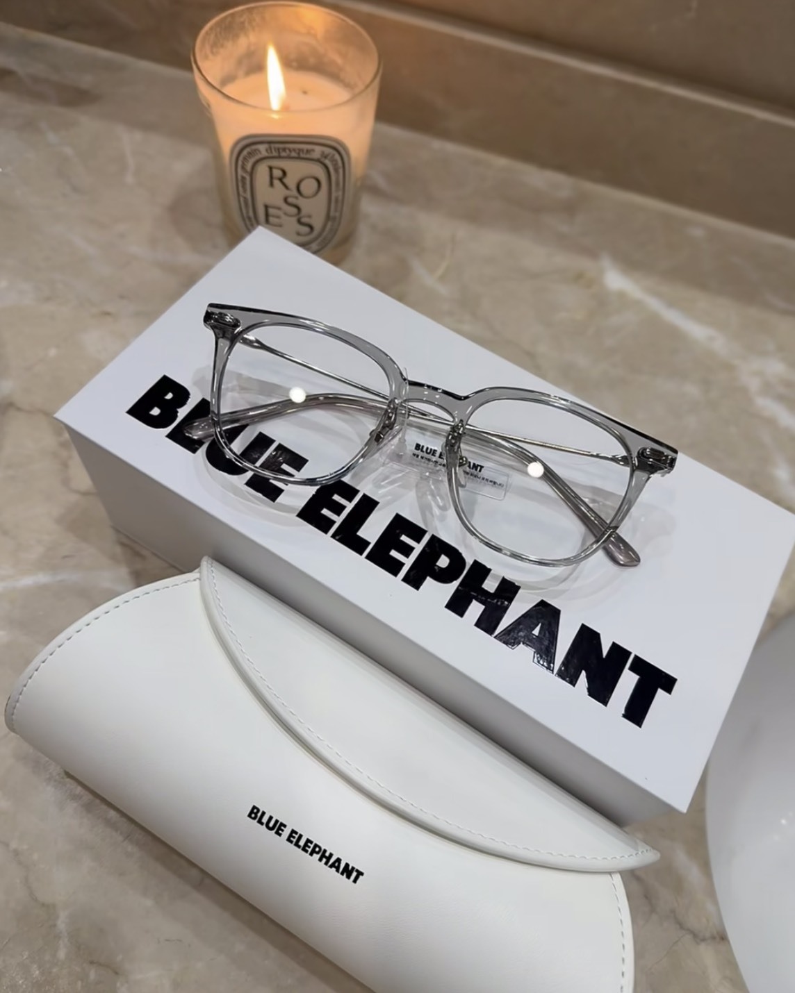 BLUE ELEPHANT 韓國 太陽眼鏡 眼鏡 鏡框 發票 附盒 皮革 雲朵眼鏡包