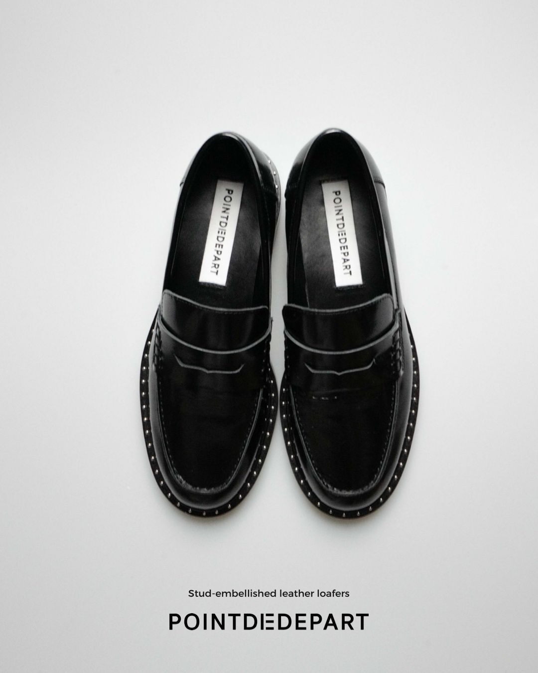 PDD Archive calf leather studs loafer