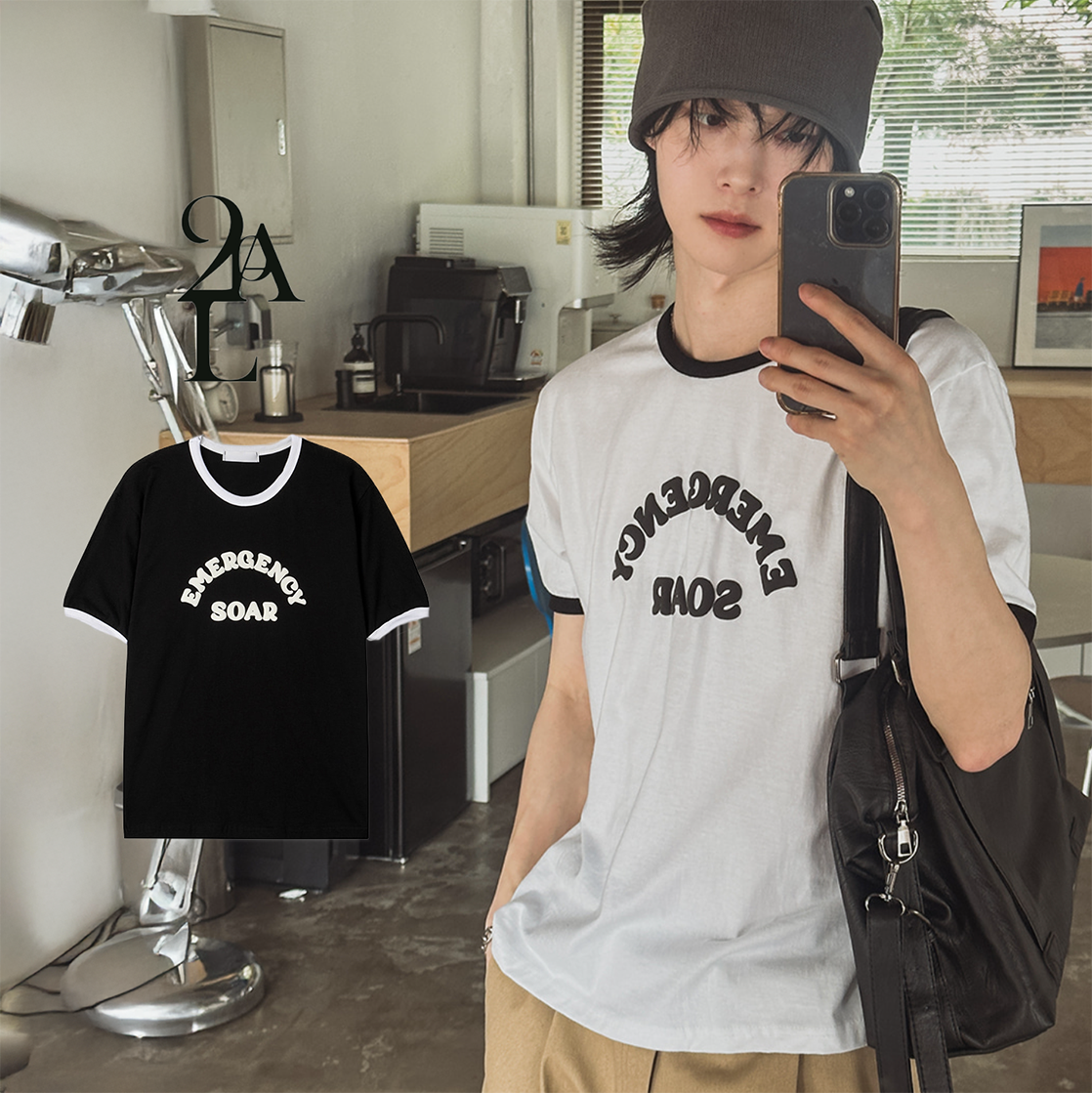 韓國 2 PLAN 復古泡泡字體短袖上衣