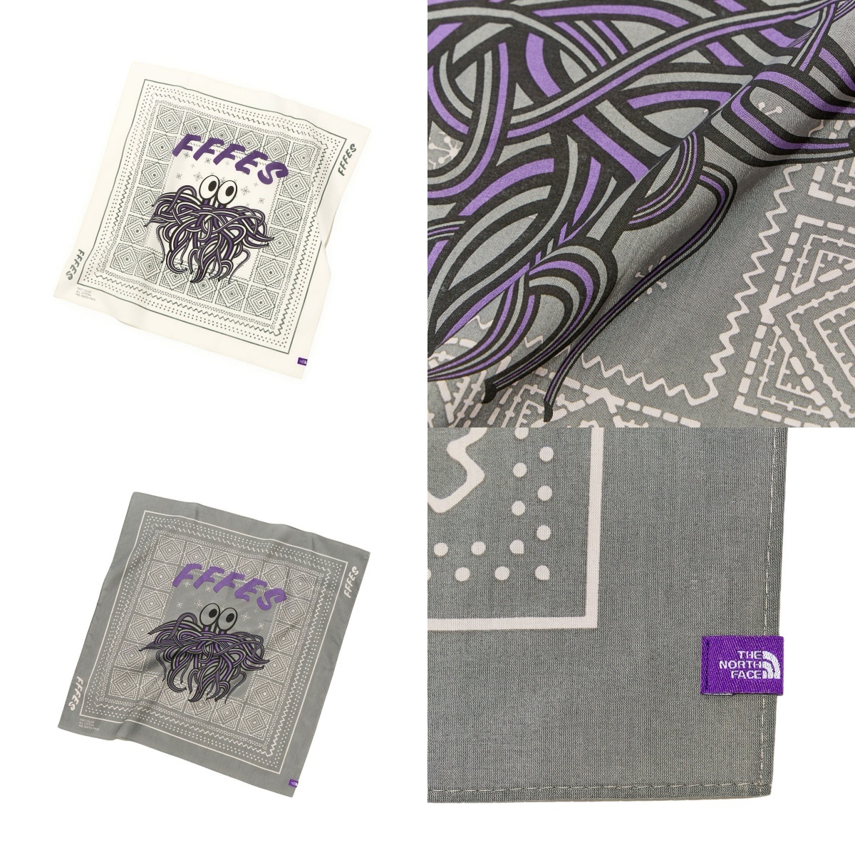 預購┃日本製 TNF 紫標 FFFES Graphic Bandana 日本紫草 頭巾 方巾
