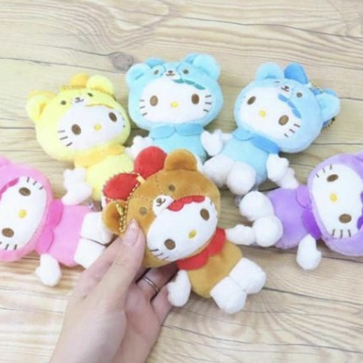 SANRIO HELLO KITTY TINY CHUM 熊熊頭套 吊飾 絨毛玩具 凱蒂貓 三麗鷗