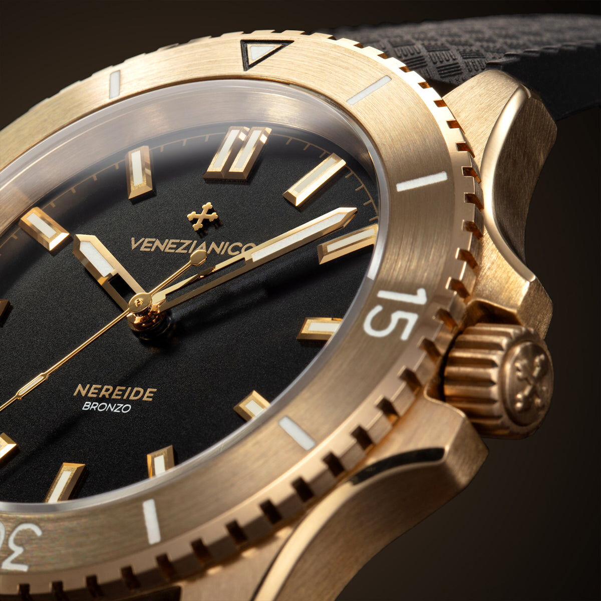 Venezianico Nereide Bronzo 39mm 青銅錶 橡膠帶機械錶 3121555