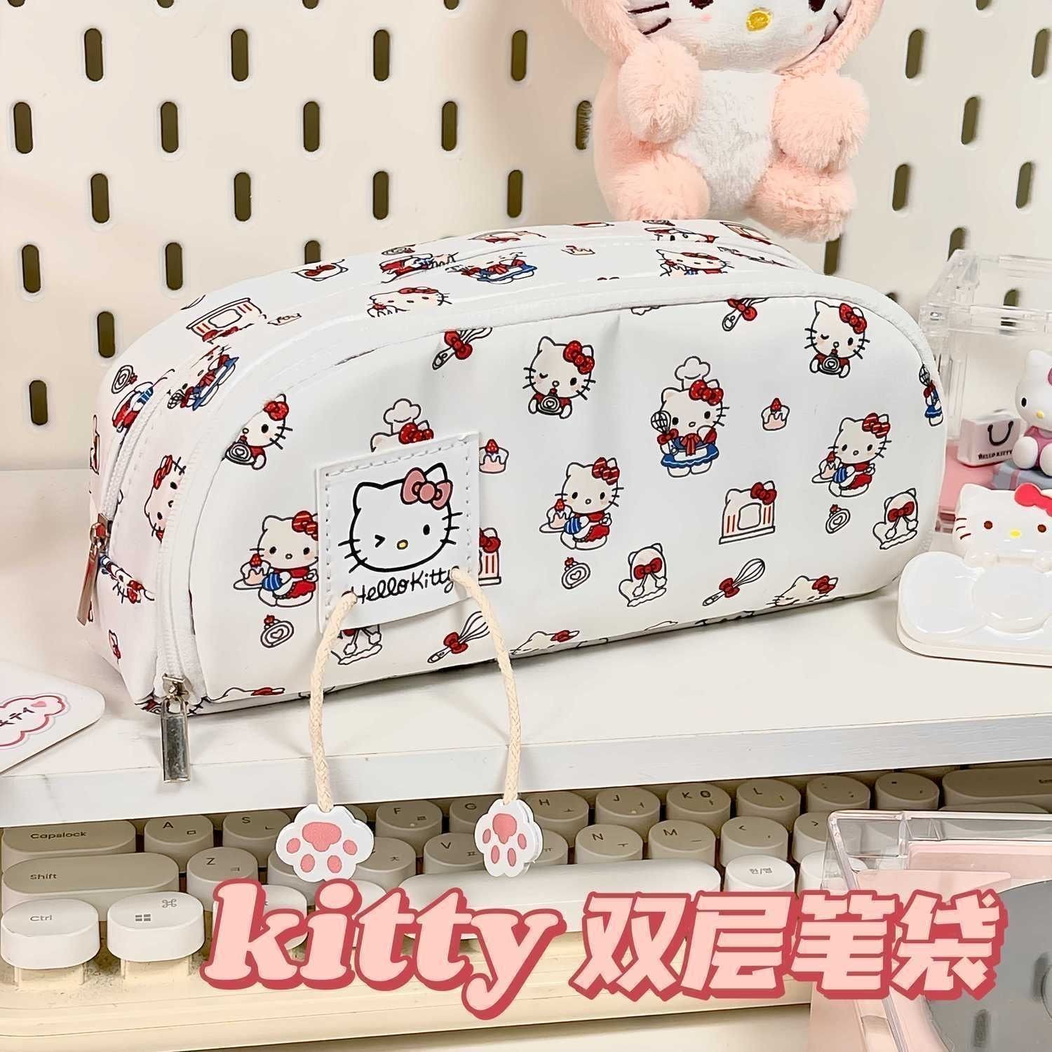 Sweetheart Kitty Face Print Pencil Case