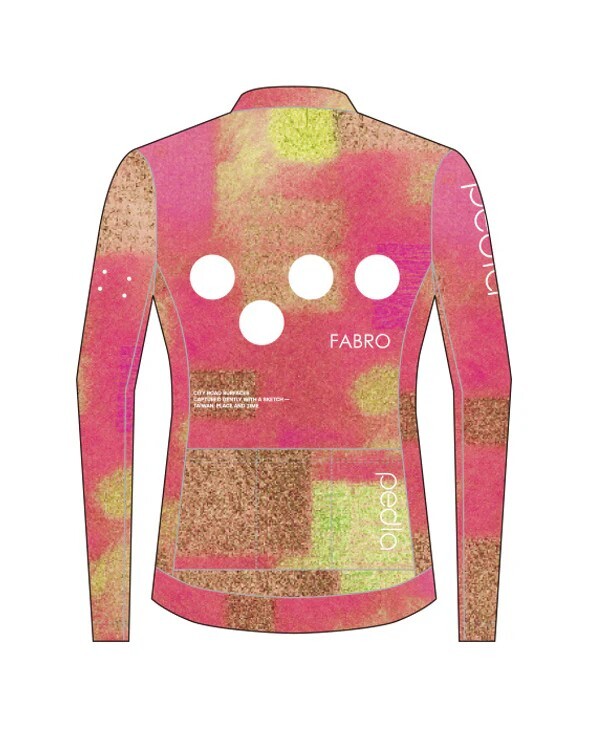 Pedla 女款薄長袖車衣 Taiwan Textures Classic LS Jersey /Hot Pink-Green 粉綠