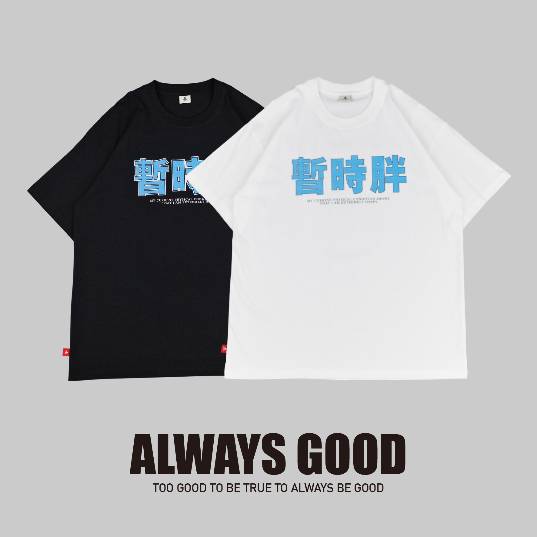 『Always_Good』暫時胖而已 中文字 印花 短T